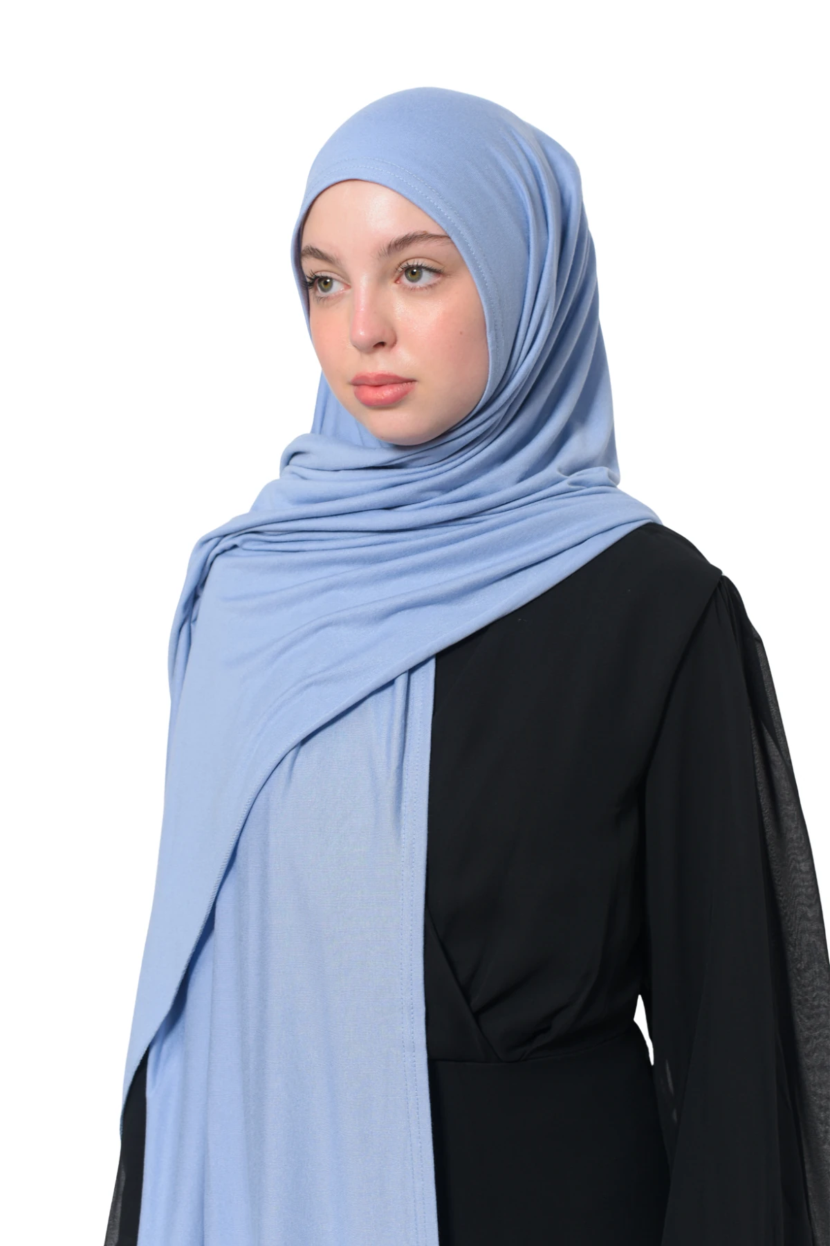 Hazır Pratik Geçmeli Lüks Organik Düz Penye Şal Eşit Hizalı