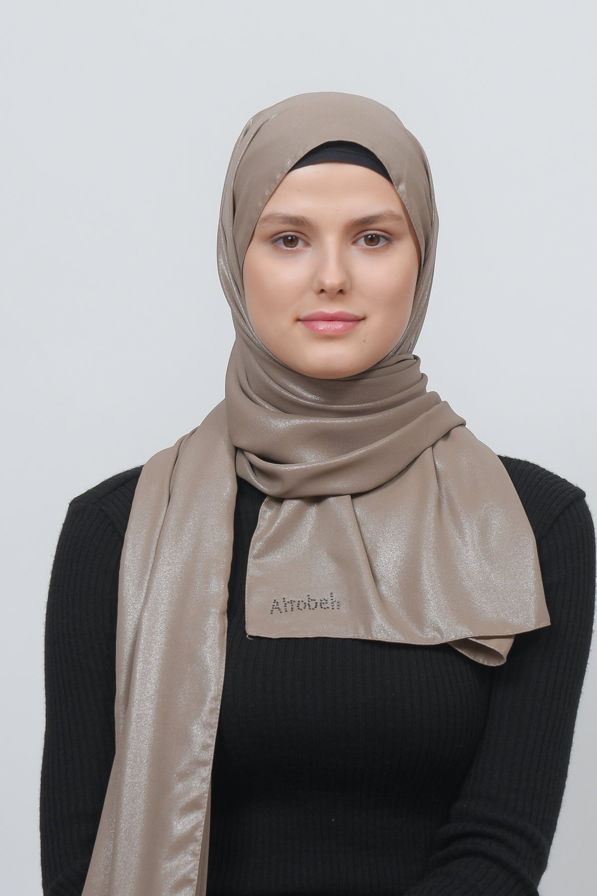 Glittery Chiffon Shawl Hijab - Elegant Evening Wear - Dark Beach