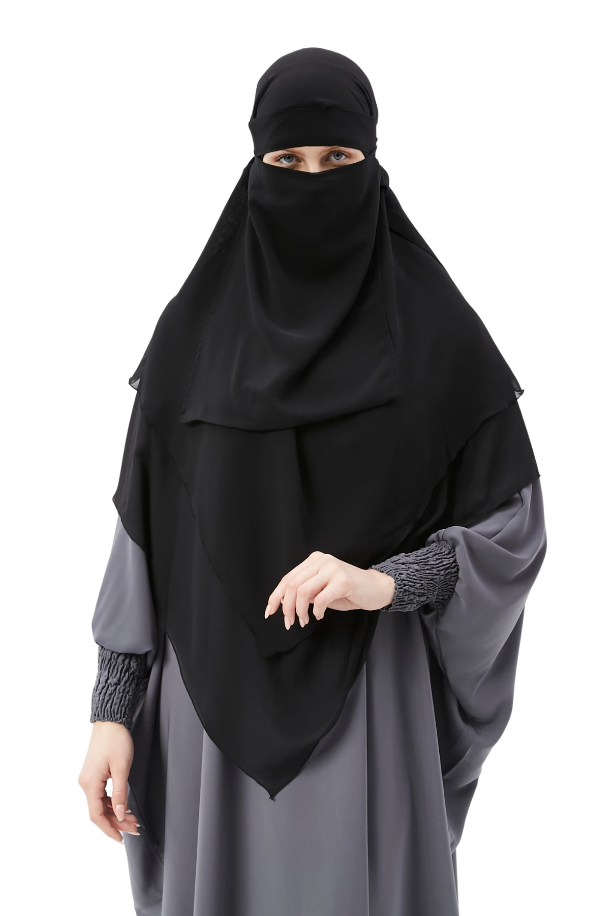 Islamic Women's Chiffon Triple-Layer Niqab 
