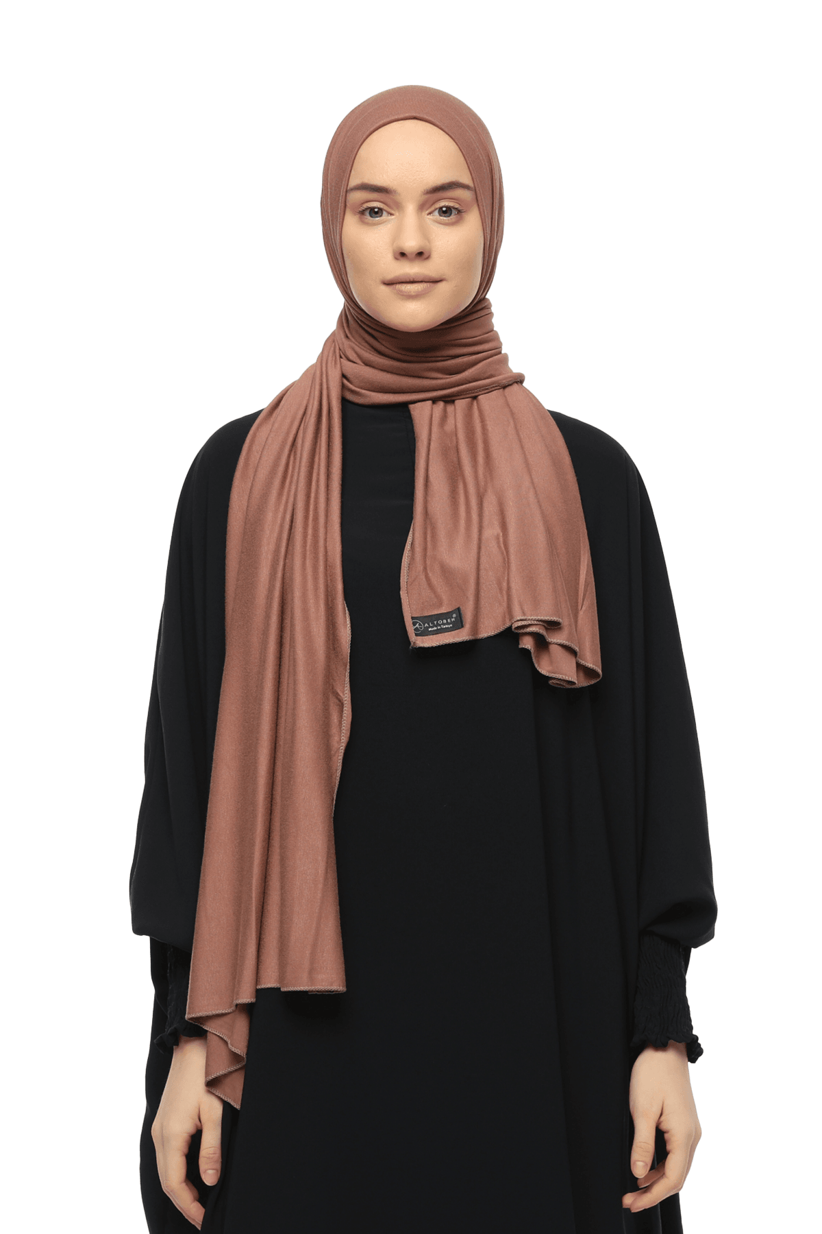 Cotton Jersey Shawl Hijab - Soft & Stretchy  - Dark Earth Color