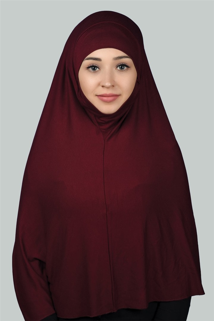 Instant Practical Niqab Hijab - Prayer Hijab - Burgundy