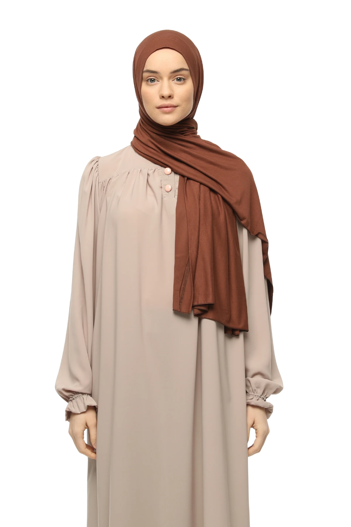 Hazır Pratik Geçmeli Lüks Organik Düz Penye Şal Çapraz Hizalı