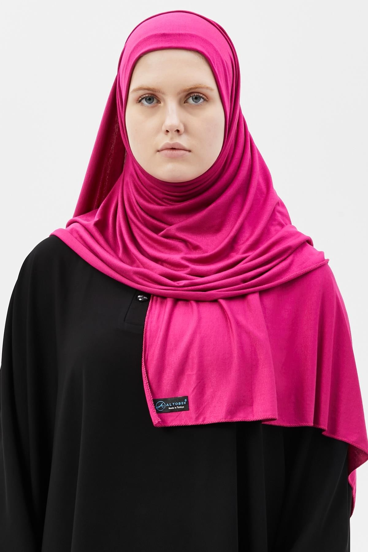 Cotton Jersey Shawl Hijab - Soft & Stretchy  - Light Fuchsia