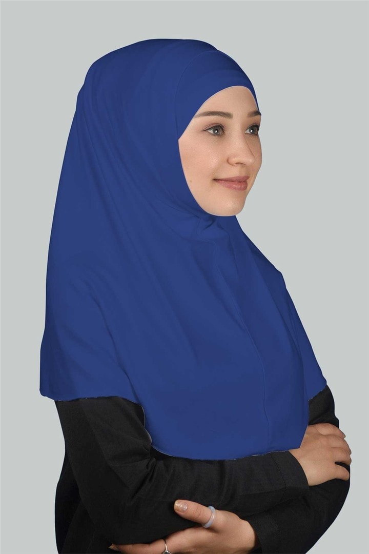 İkili Set Pratik Eşarp Hazır Türban ve Hijab Tesettür Bonesi - açık kot