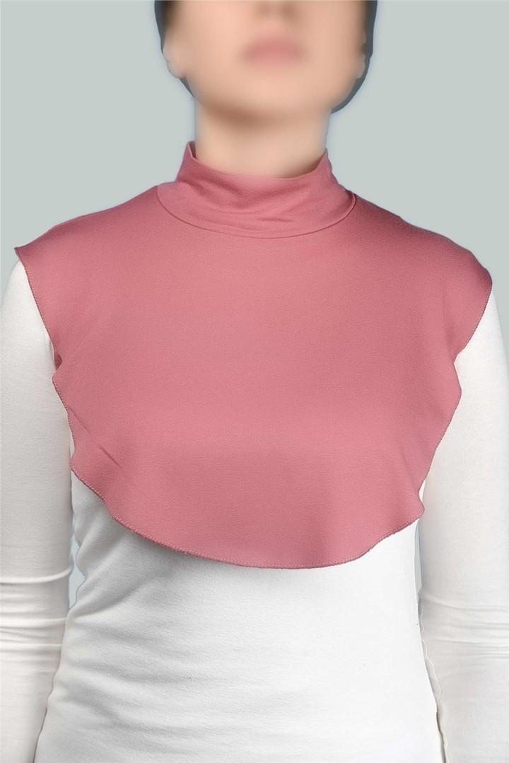 Straight Turtleneck Neck Combed Hijab Collar - Comfortable and Practical - Dried Rose