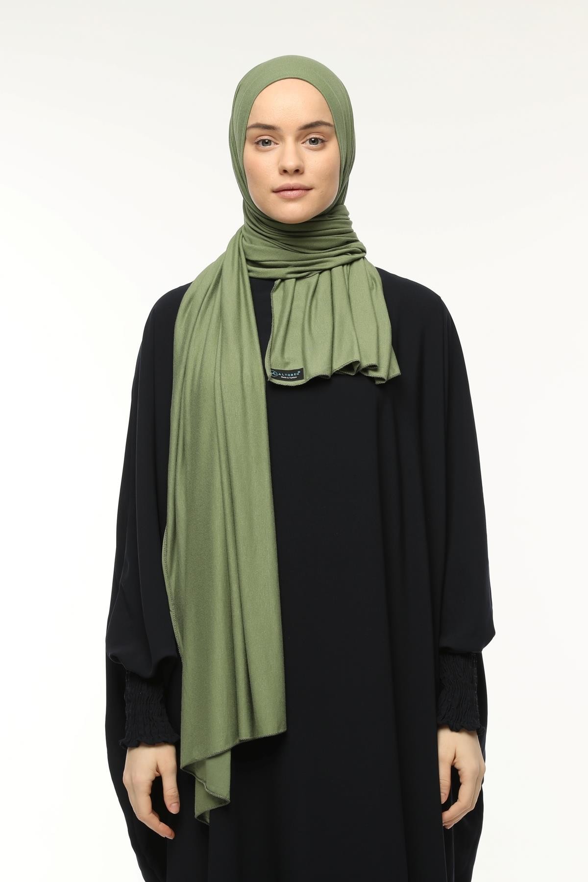 Cotton Jersey Shawl Hijab - Soft & Stretchy  - Pistachio green