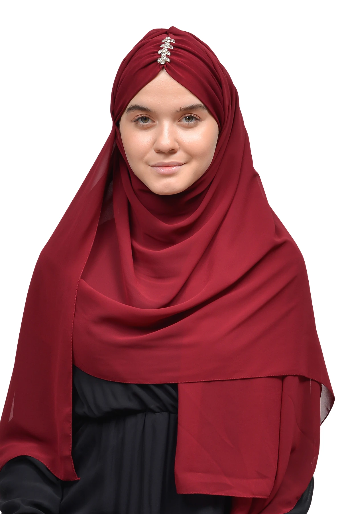 Zarif Taşlı Drapeli Hazır Pratik Şifon Tesettür Şal