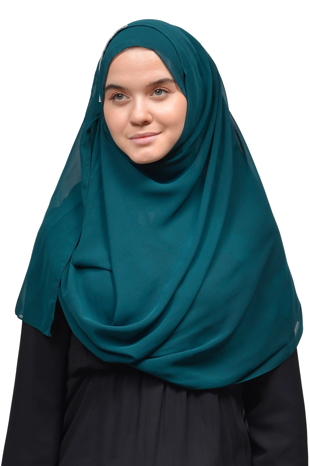 Hazır Pratik Taşlı Malezya Tesettür Şifon Şal