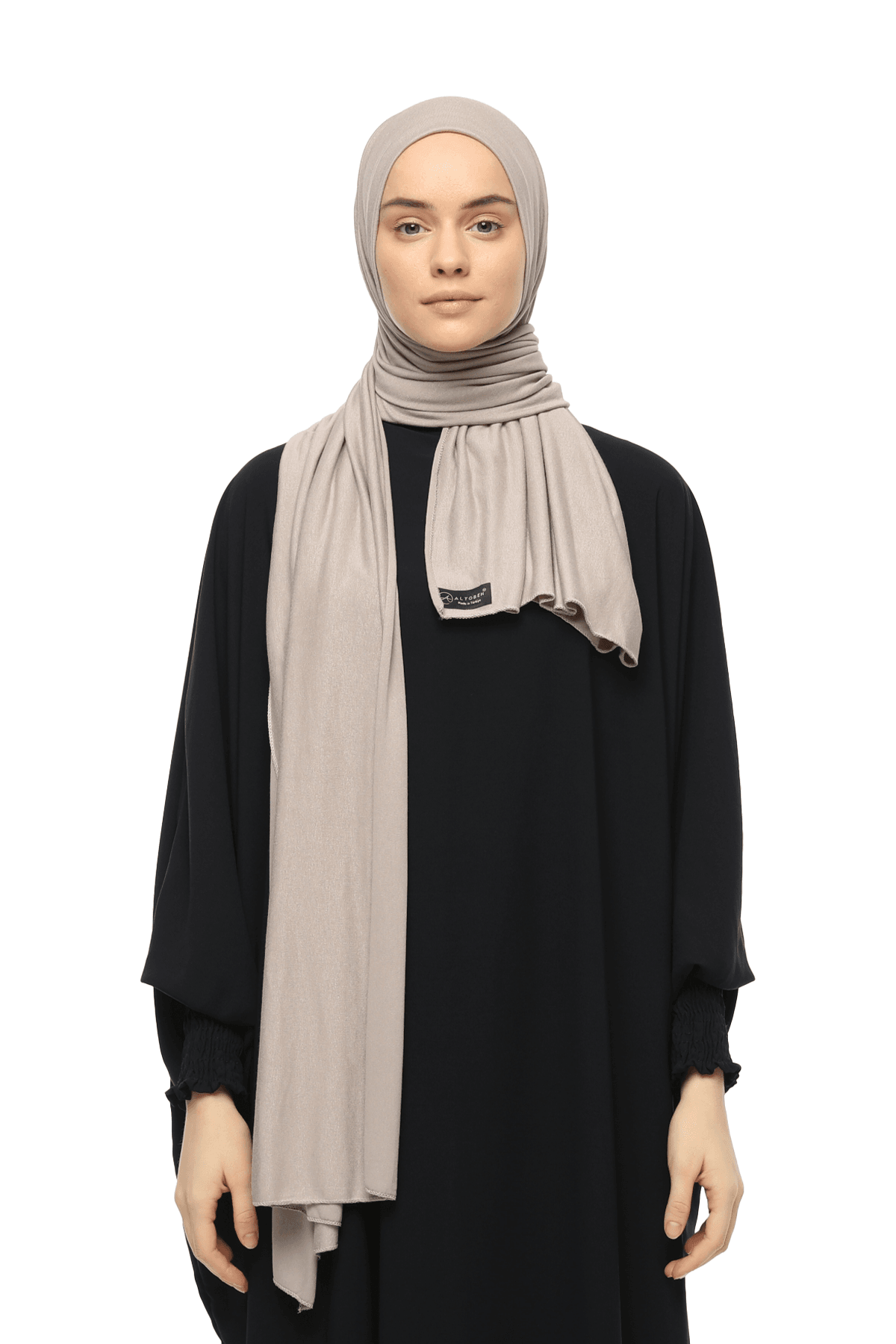Cotton Jersey Shawl Hijab - Soft & Stretchy  - Light Mink