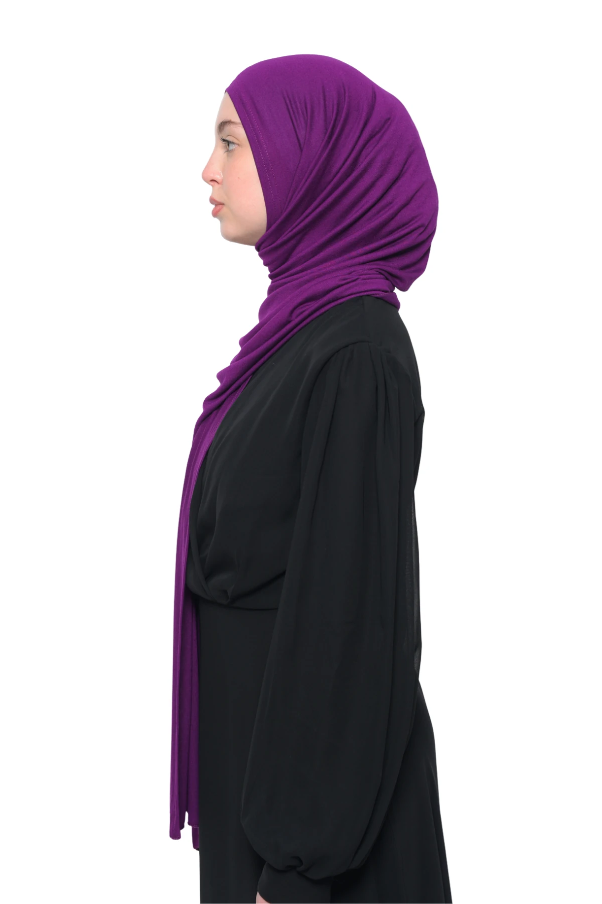 Hazır Pratik Geçmeli Lüks Organik Düz Penye Şal Eşit Hizalı