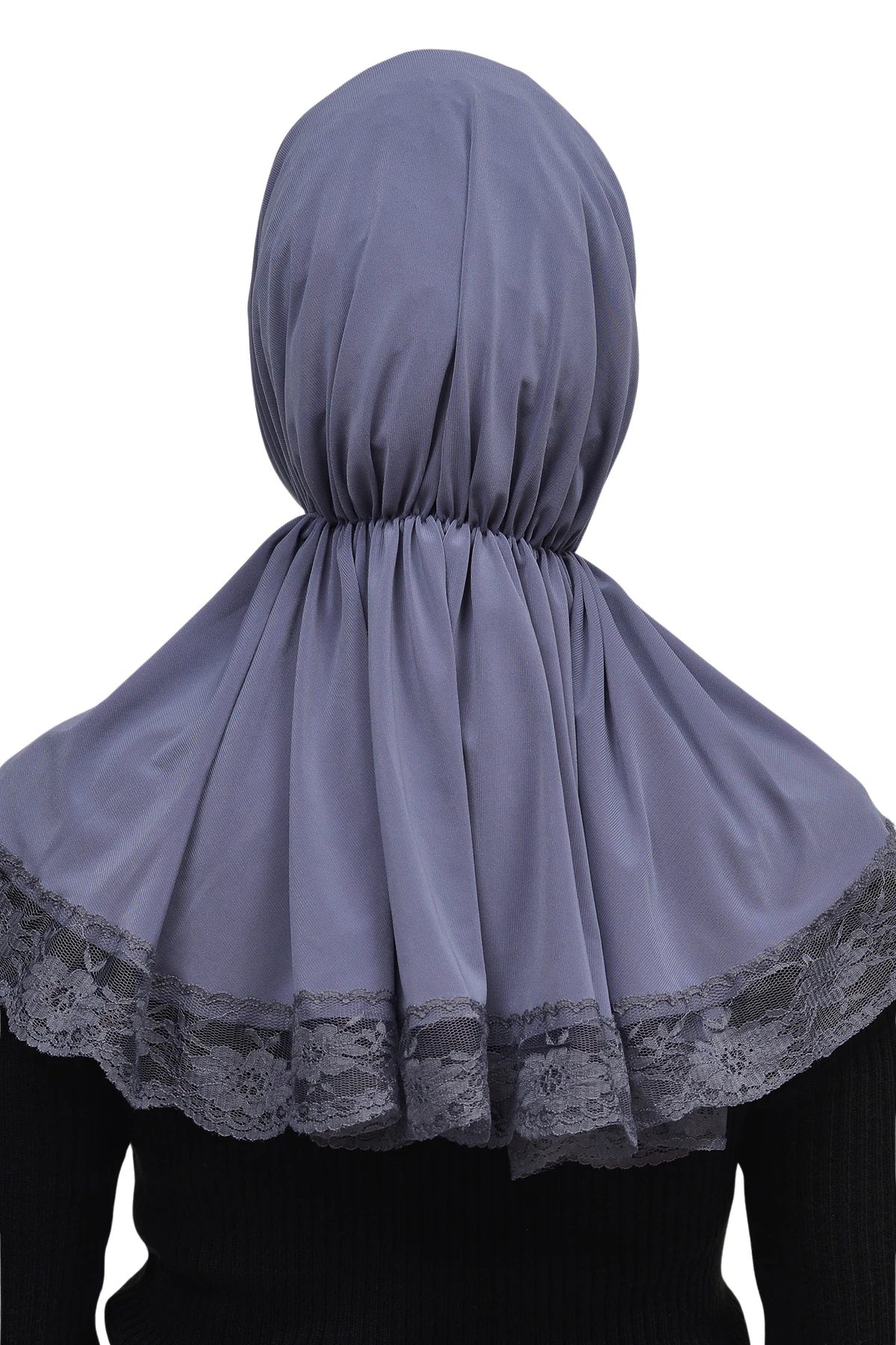 Dantelli Lastik Büzgülü Tela Bantlı Çıtçıtlı Hazır Türban Pratik Eşarp