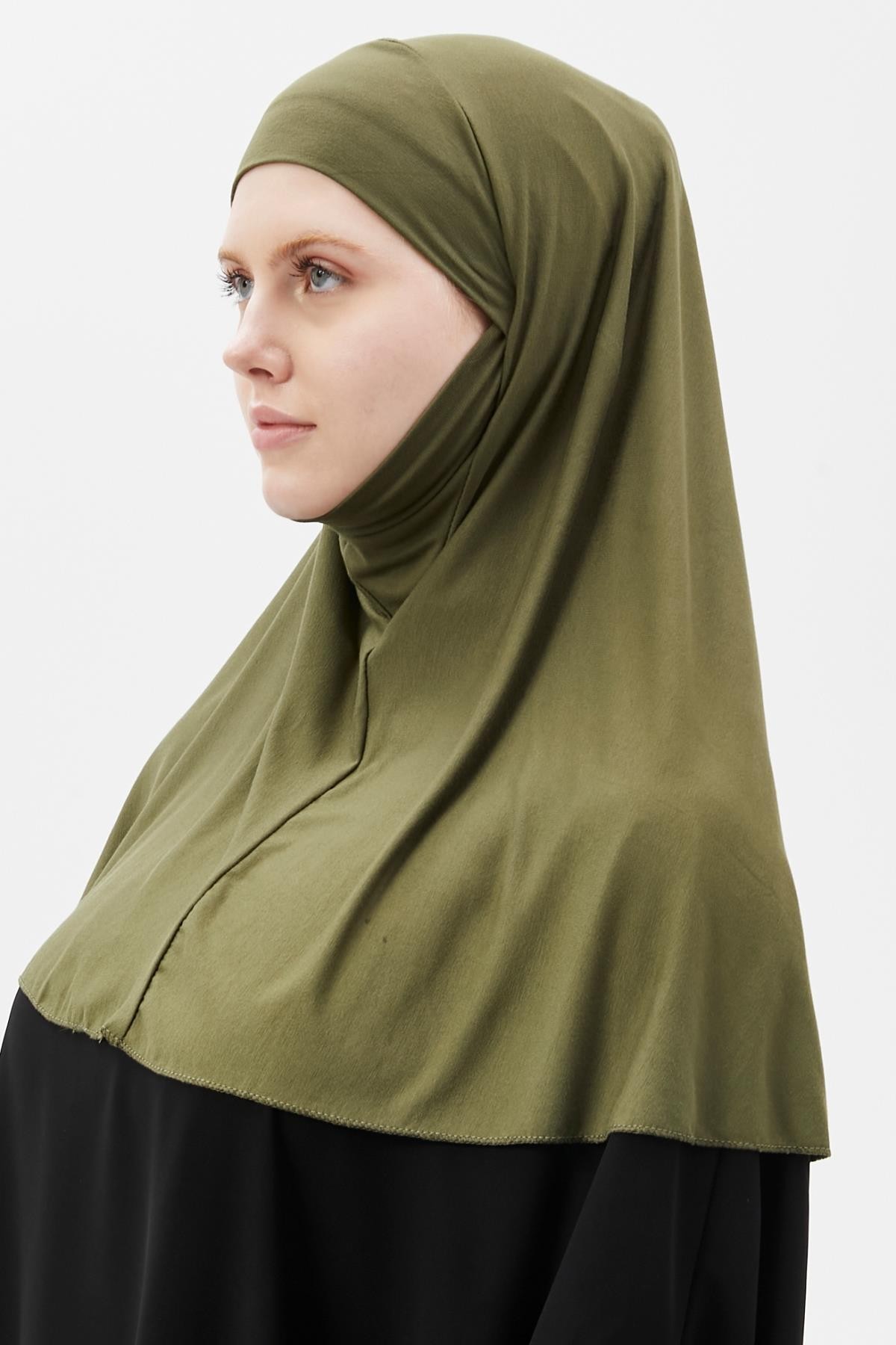 Hazır Türban Peçeli Pratik Eşarp Tesettür Nikaplı Hijab - Namaz Örtüsü Sufle (XL)