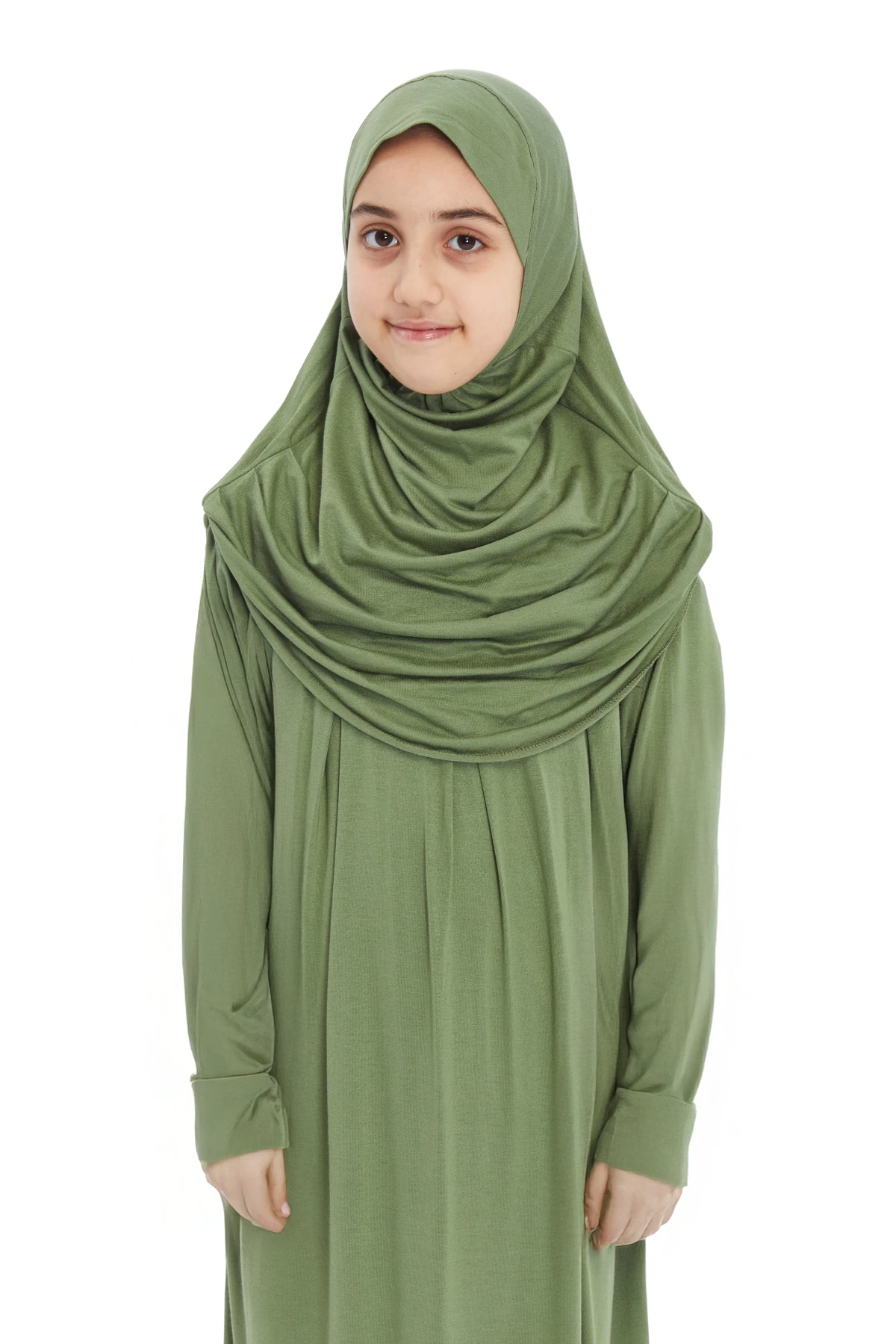 Pratik Tek Parça Organik Kız Çocuk Namaz Elbisesi