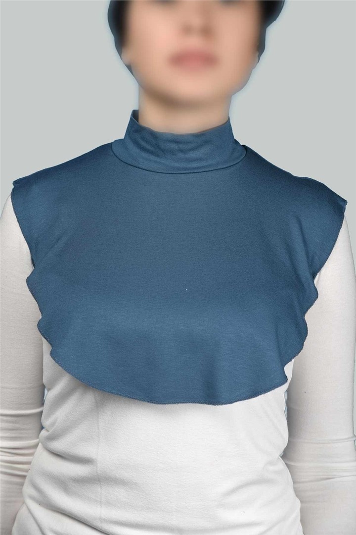 Straight Turtleneck Neck Combed Hijab Collar - Comfortable and Practical - Light Petrol Color