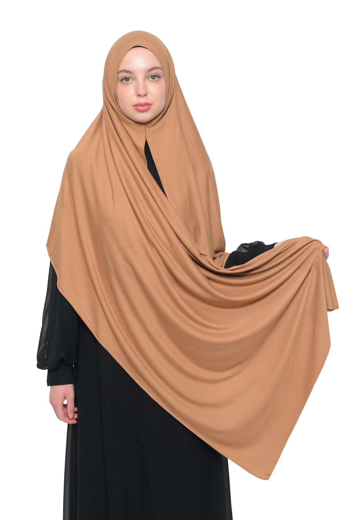 Hazır Pratik Geçmeli Lüks Organik Düz Penye Şal Çapraz Hizalı