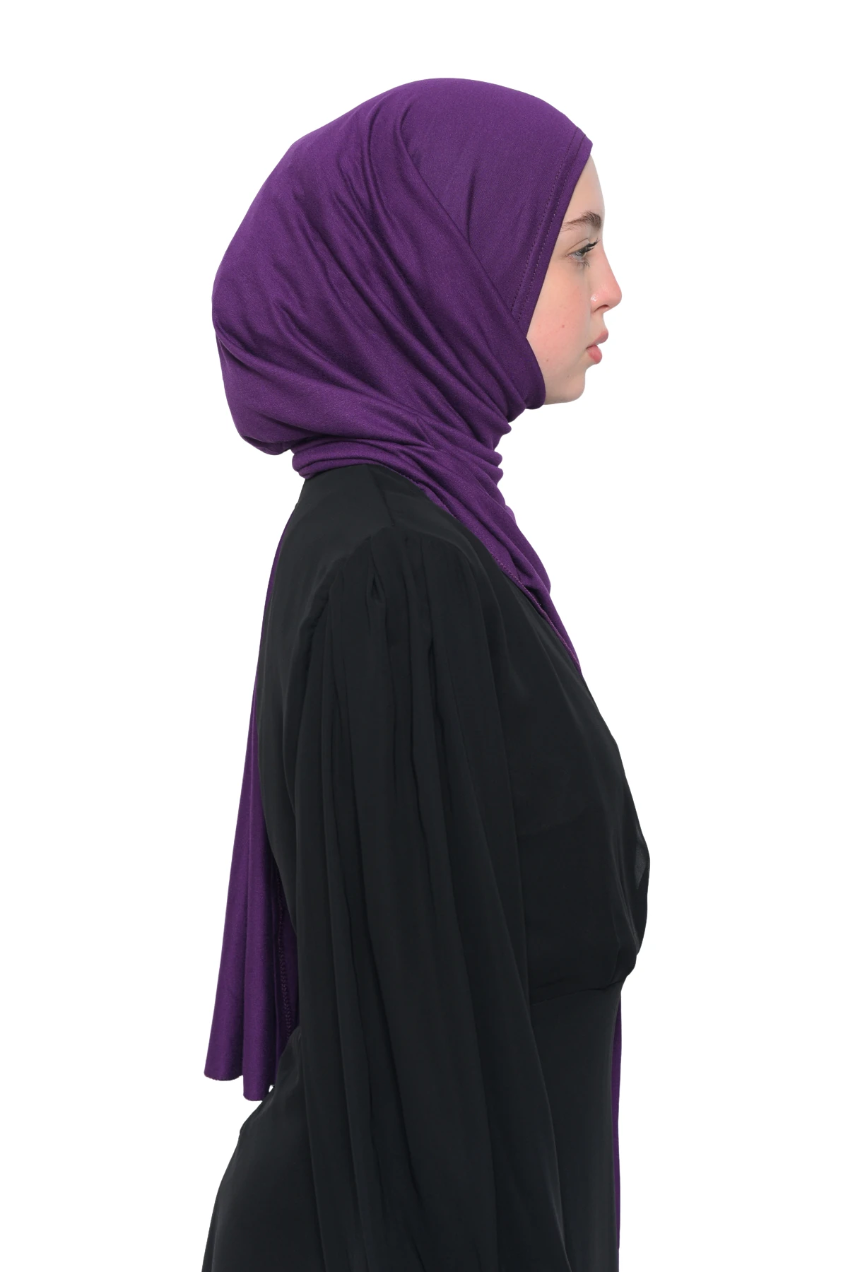 Hazır Pratik Geçmeli Lüks Organik Düz Penye Şal Eşit Hizalı