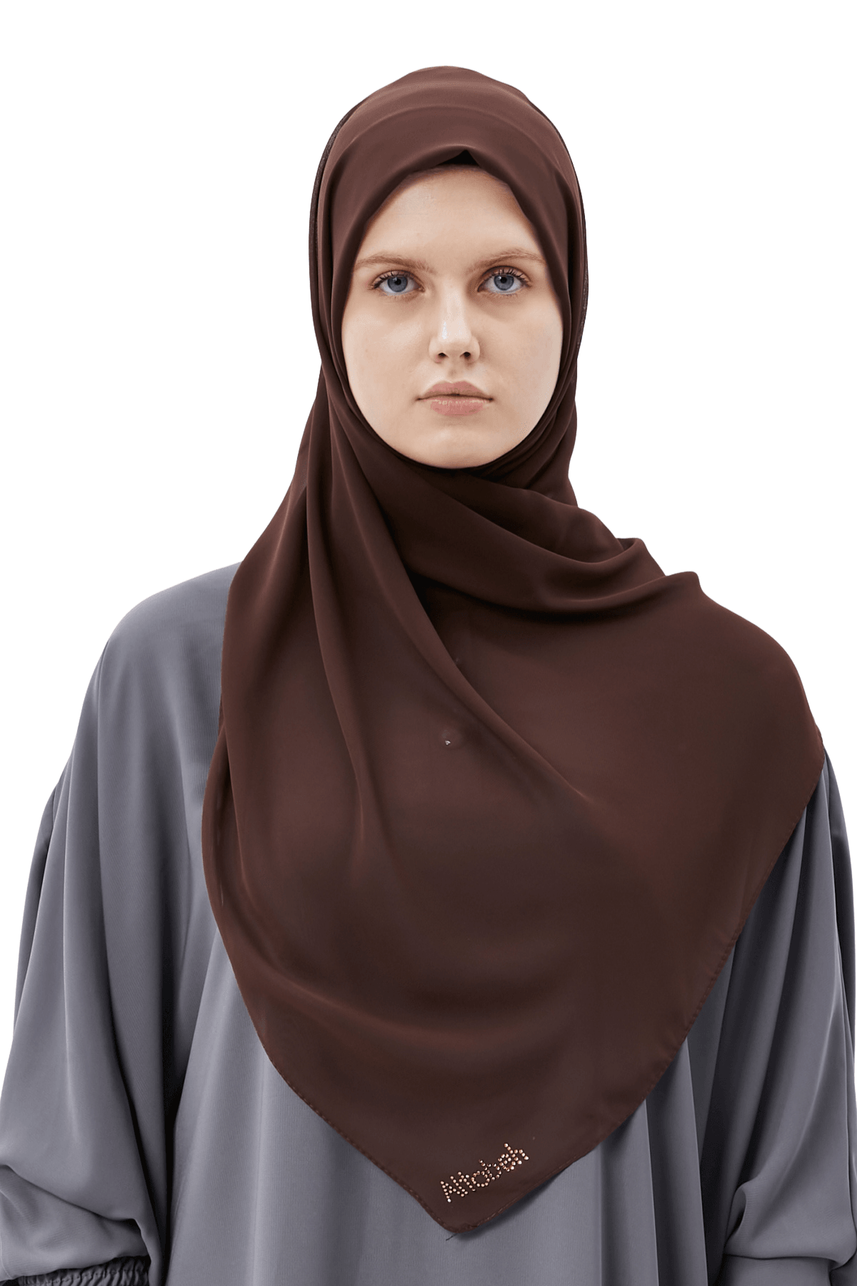 Düz Şifon Şal - Kahve Rengi