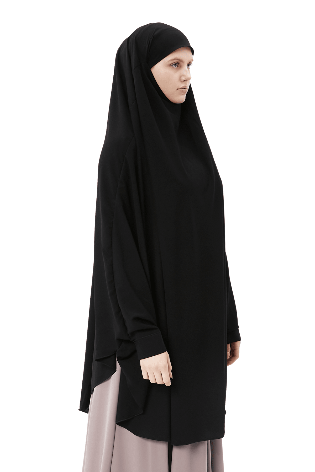 Kadın Tesettür Medine İpeği Çarşaf Üstü Peçeli Sufle Hijab