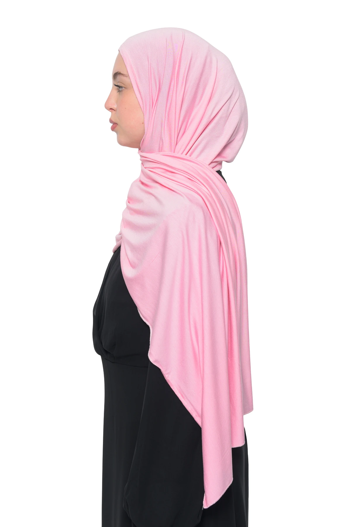 Hazır Pratik Geçmeli Lüks Organik Düz Penye Şal Eşit Hizalı