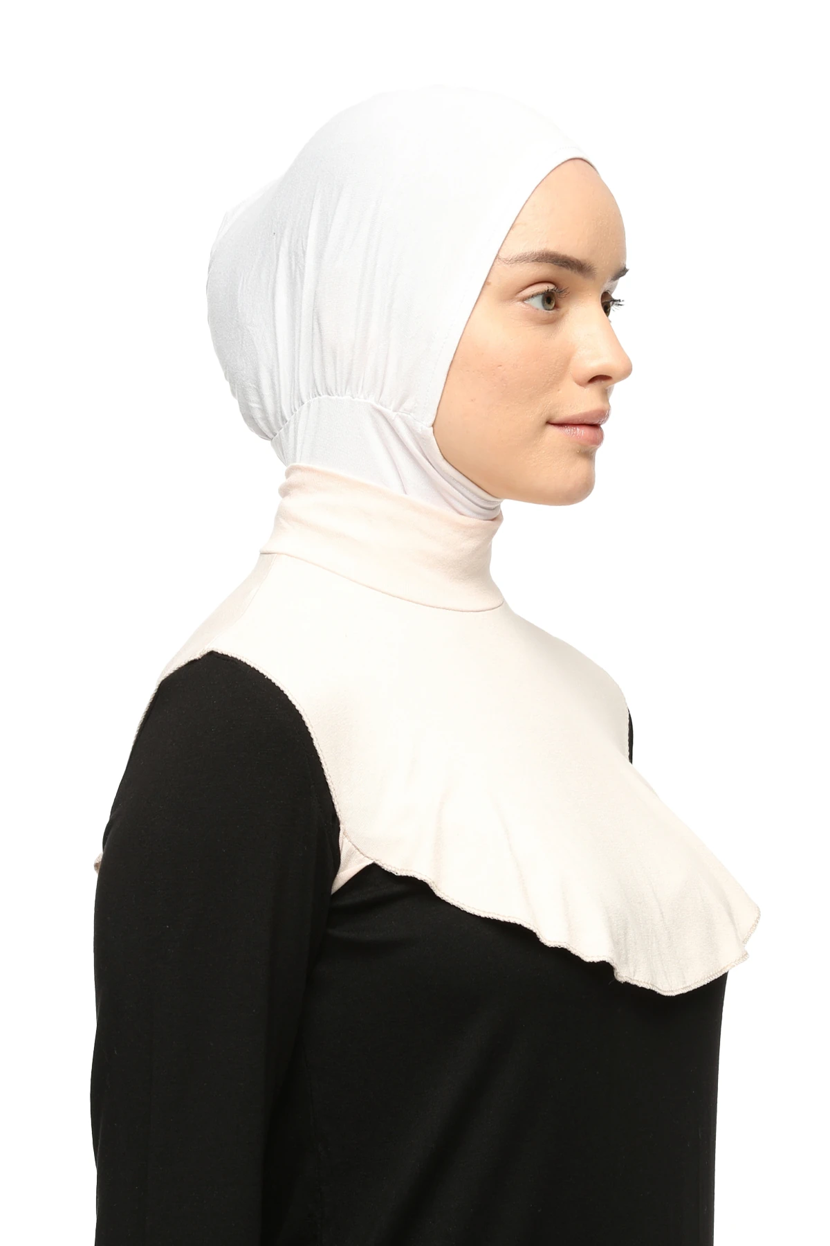 Düz Balıkçı Yaka Boğazlı Penye Tesettür Boyunluk