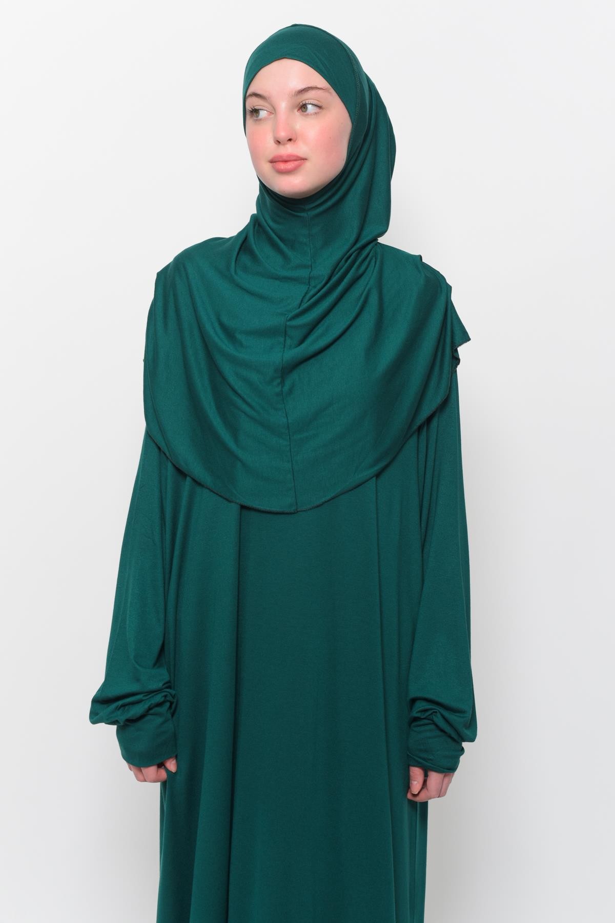 One-Piece Organic Cotton Hijab Prayer Dress 