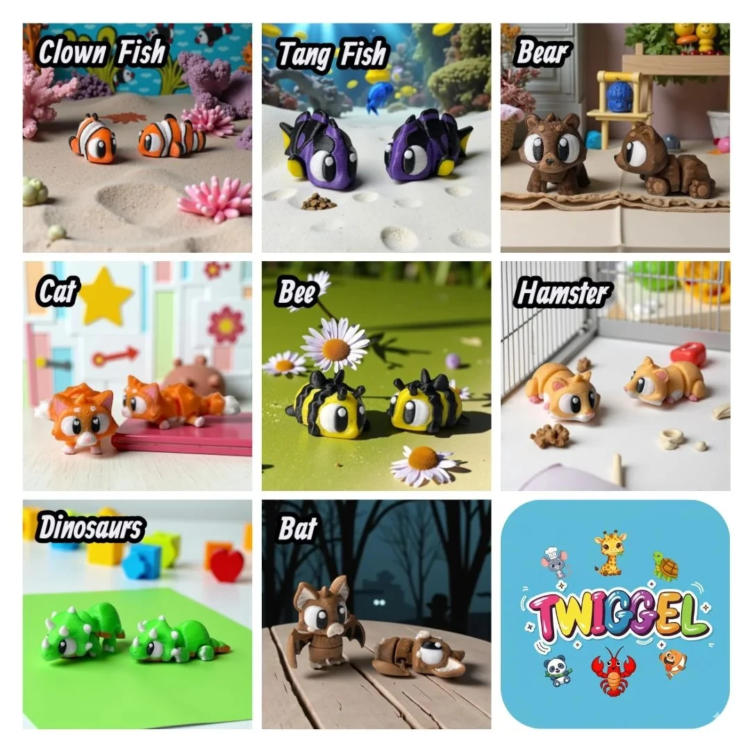 Twiggel 5’li - süpriz oyuncaklar - 3D baskı