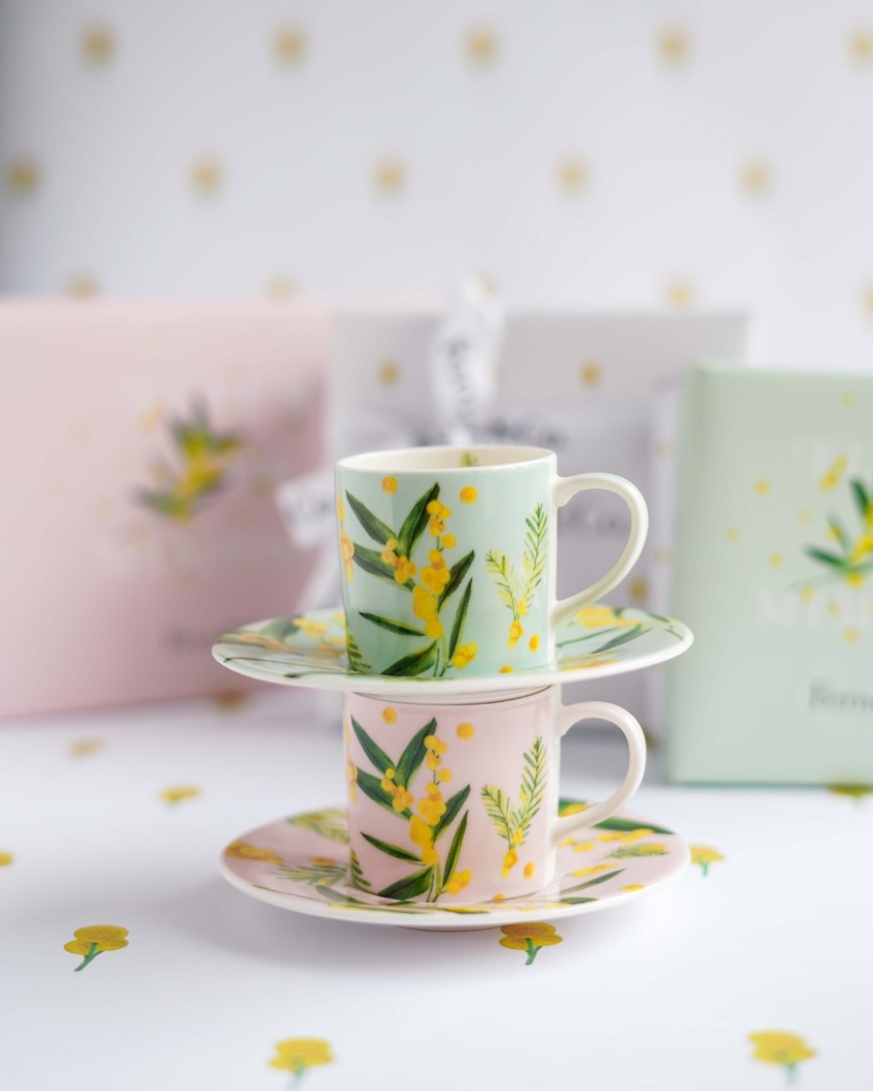 Fleur De Mimosa Collection 2'li Mix Türk Kahvesi Seti / Hediye Kutulu