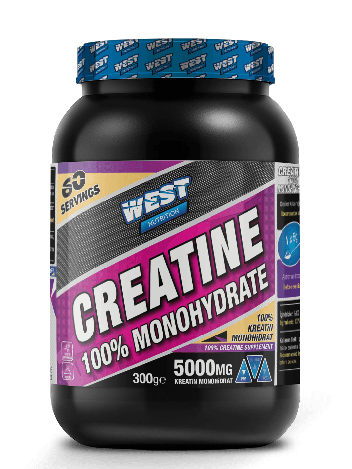 West Nutrition - Kreatin Monohdirat 300 gr 50 Servis Aroma Seçenekli