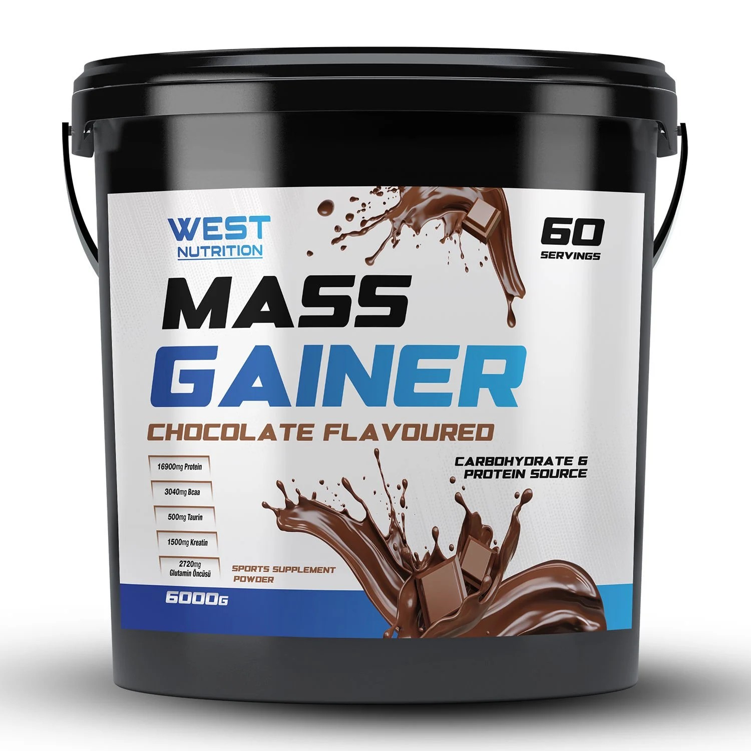 West Nutrition - Mass Gainer Karbonhidrat Tozu 6000 gr 60 Servis - Çikolata