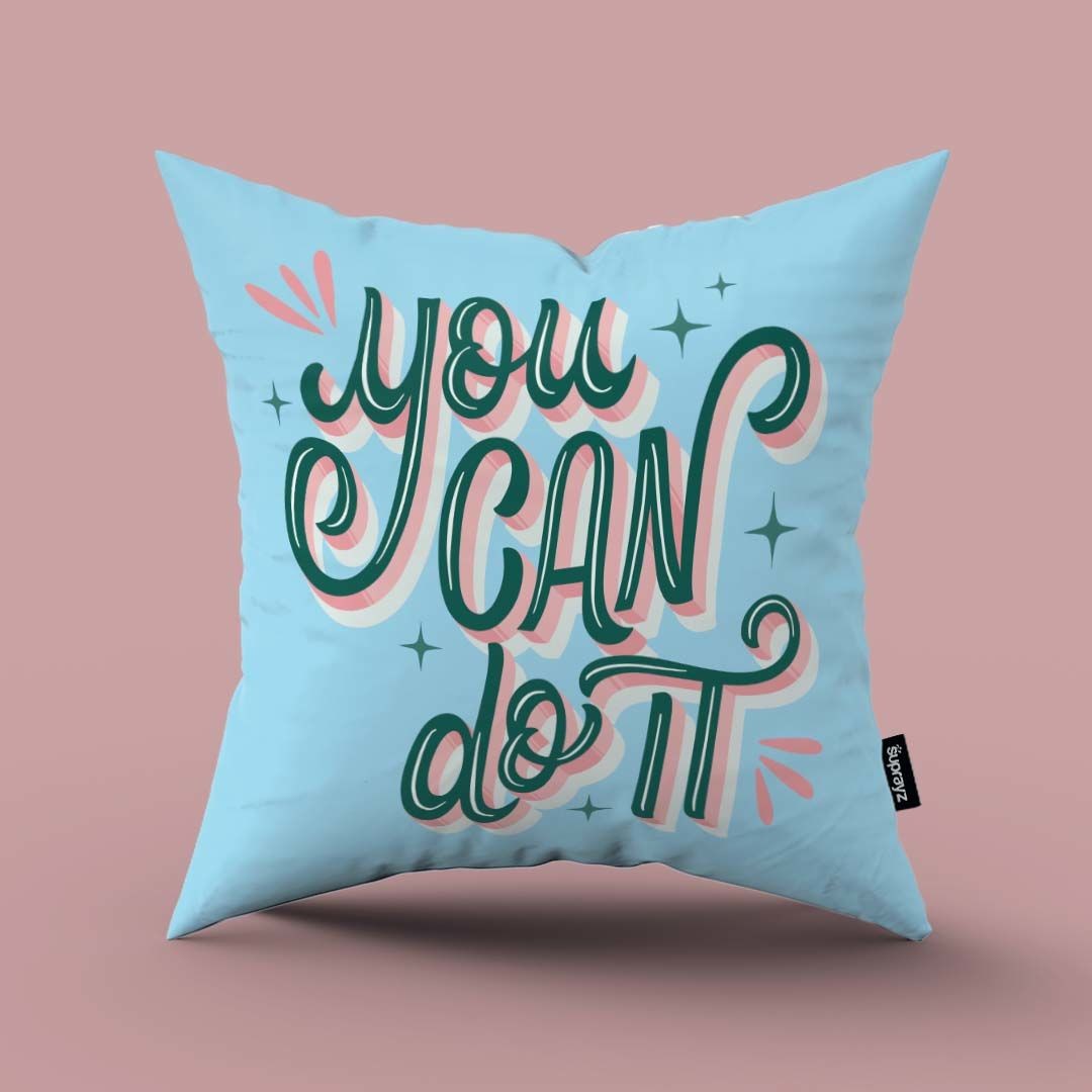 You Can Do It Tasarımlı Dekoratif Yastık