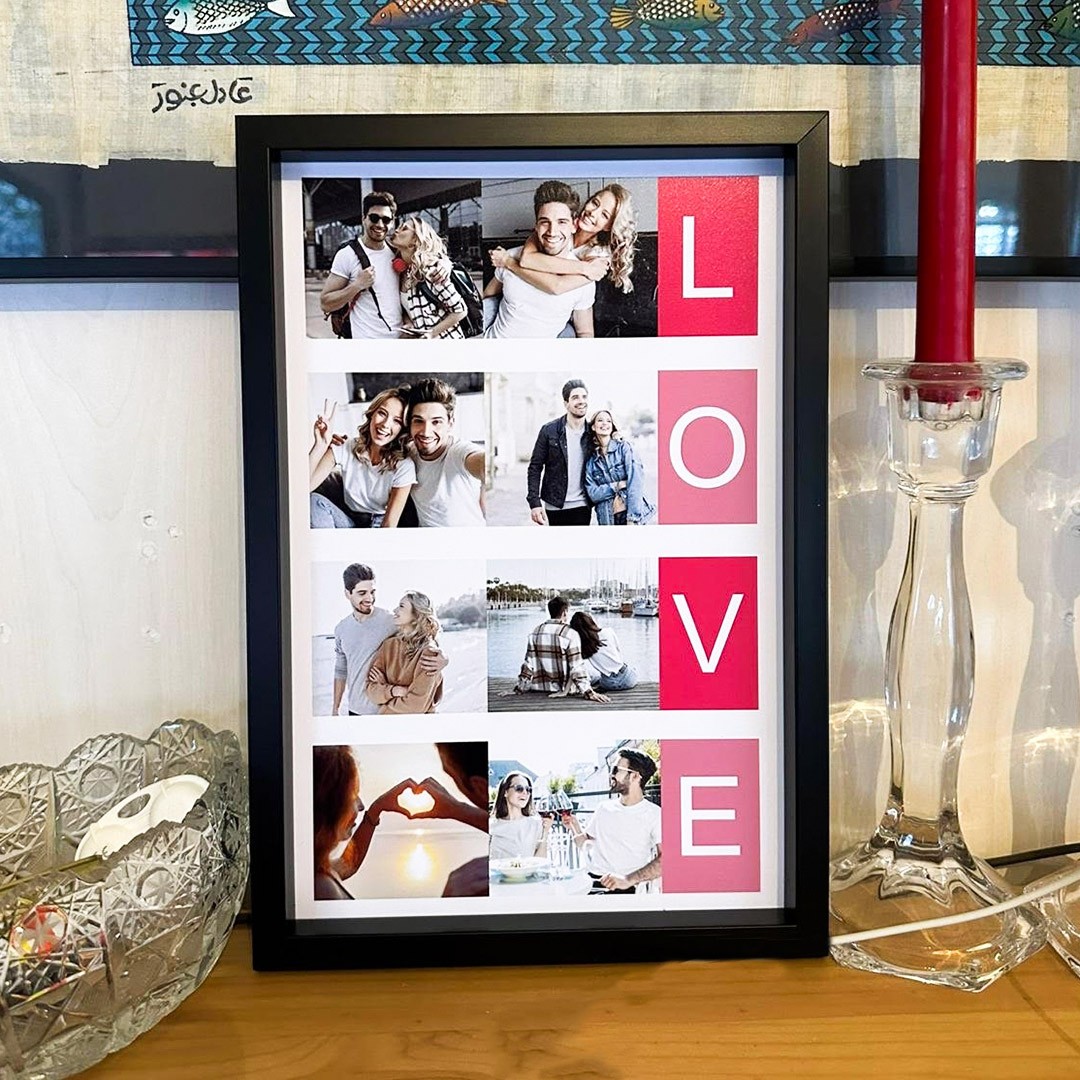 8 Fotoğraflı 20x30 Yapışan Çerçeve - Love