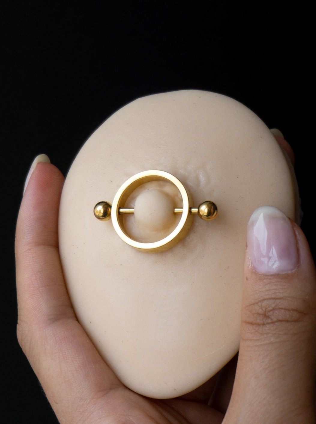 Çelik Daire Meme Ucu Nipple Piercingi 1.6mm Bar