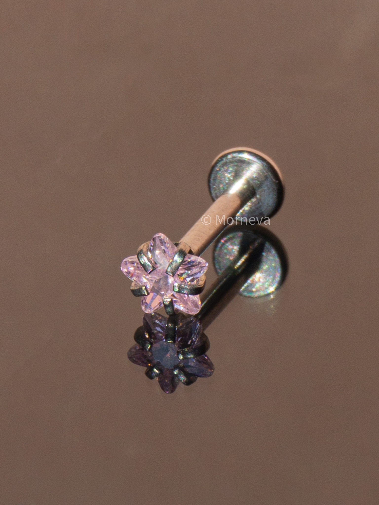 Pembe Cerrahi Çelik Kristal Taş Conch Lobe Helix Kıkırdak Tragus Piercingi (1 Adet)