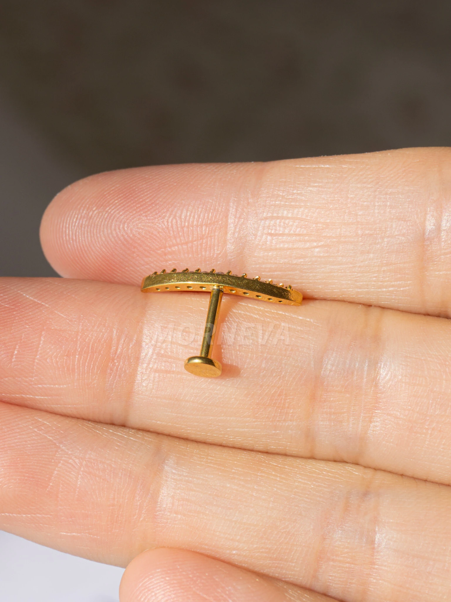 Çelik Uzun Yarım Ay Conch Helix Piercingi (1 Adet) - Altın