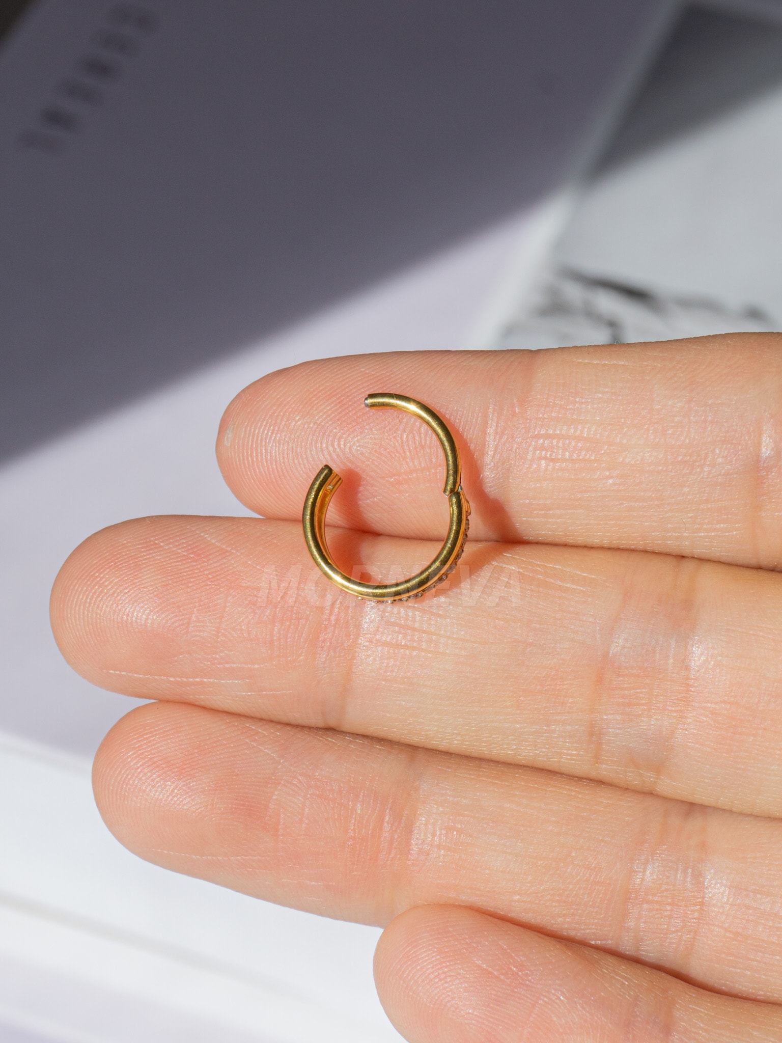 Cerrahi Çelik Tek Delikte İkili Tam Tur Taşlı Ve Taşsız Halka Septum Helix Conch Piercingi (1 Adet)