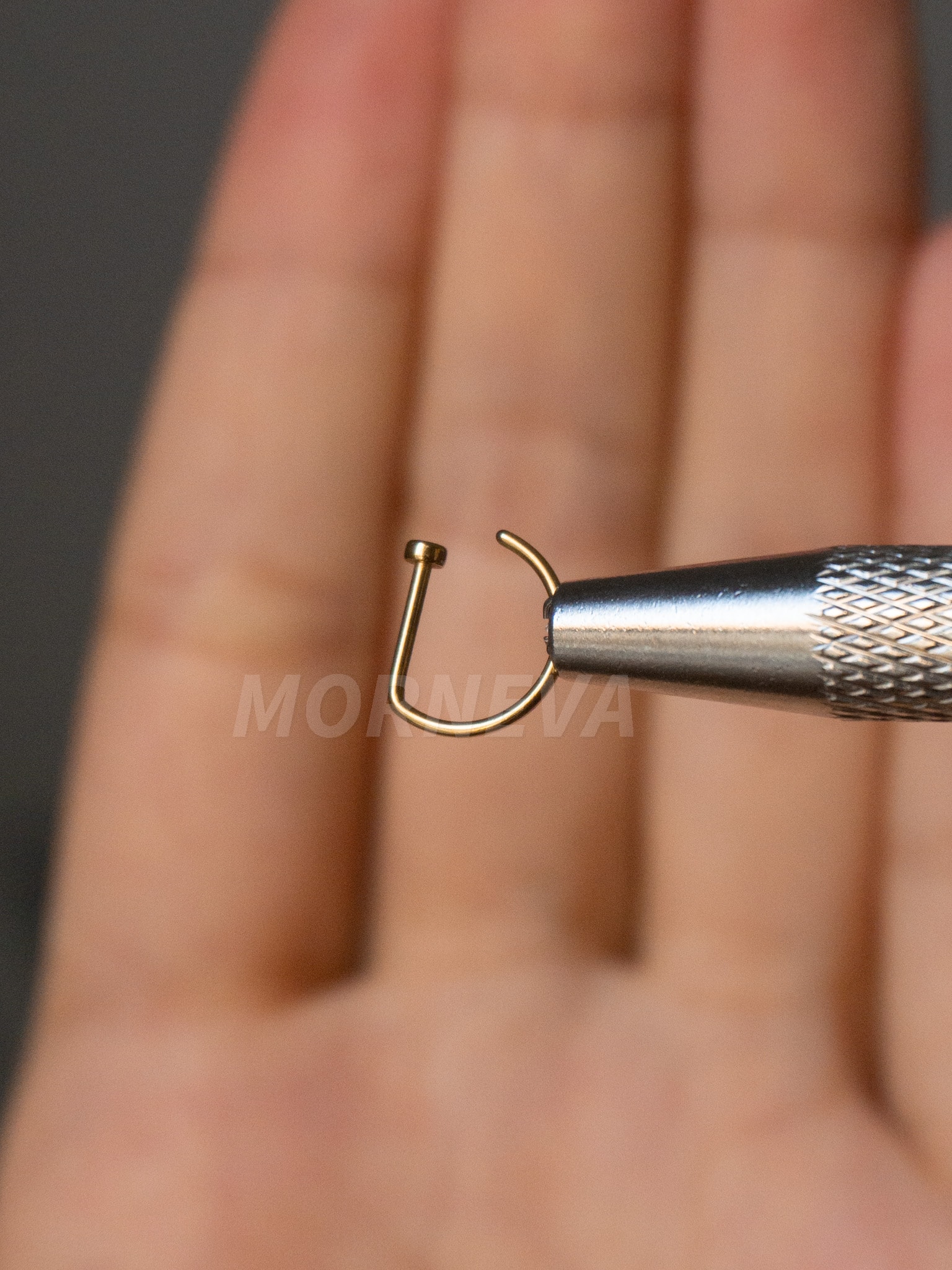 Cerrahi Çelik D Şekilli Yarım Halka Hızma Piercingi (1 Adet)