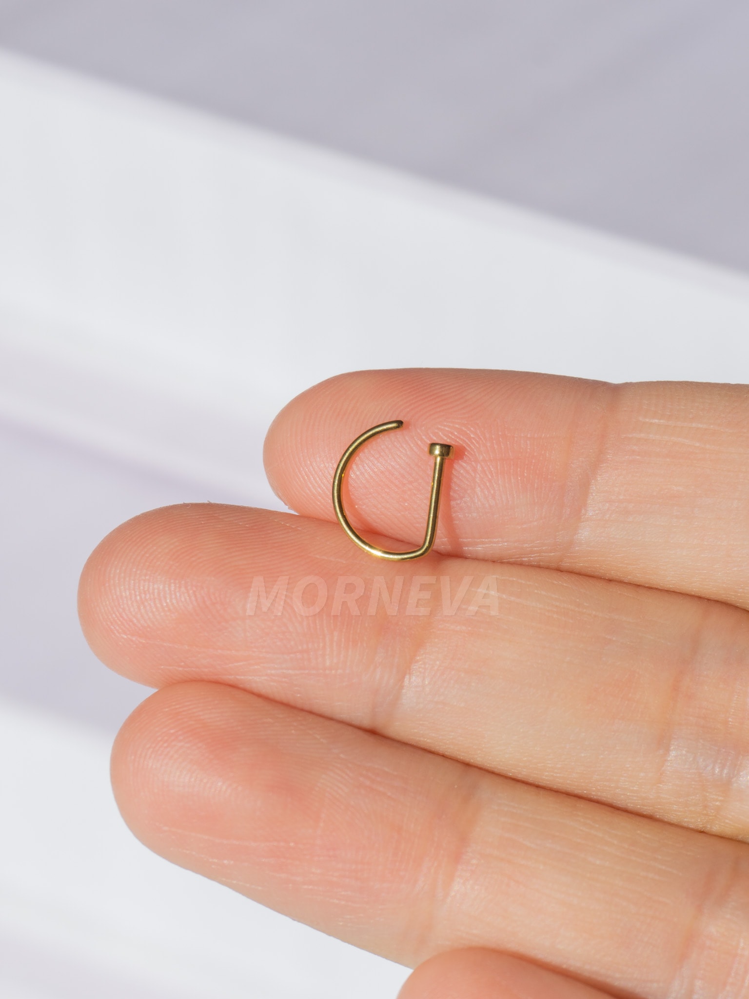 Cerrahi Çelik D Şekilli Yarım Halka Hızma Piercingi (2 Adet)