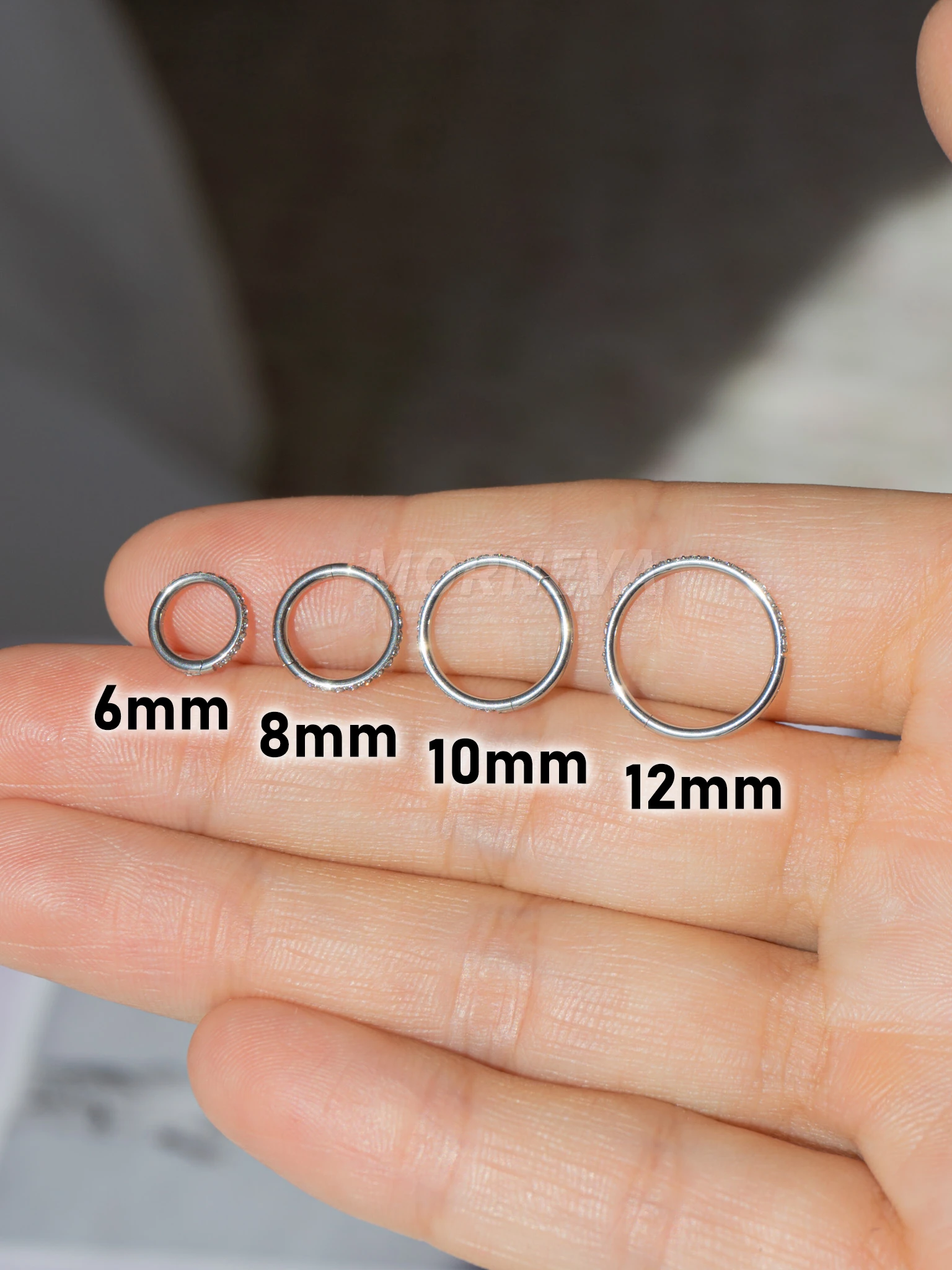 Cerrahi Çelik Tam Tur Taşlı Halka Helix Conch Piercingi (1 Adet)