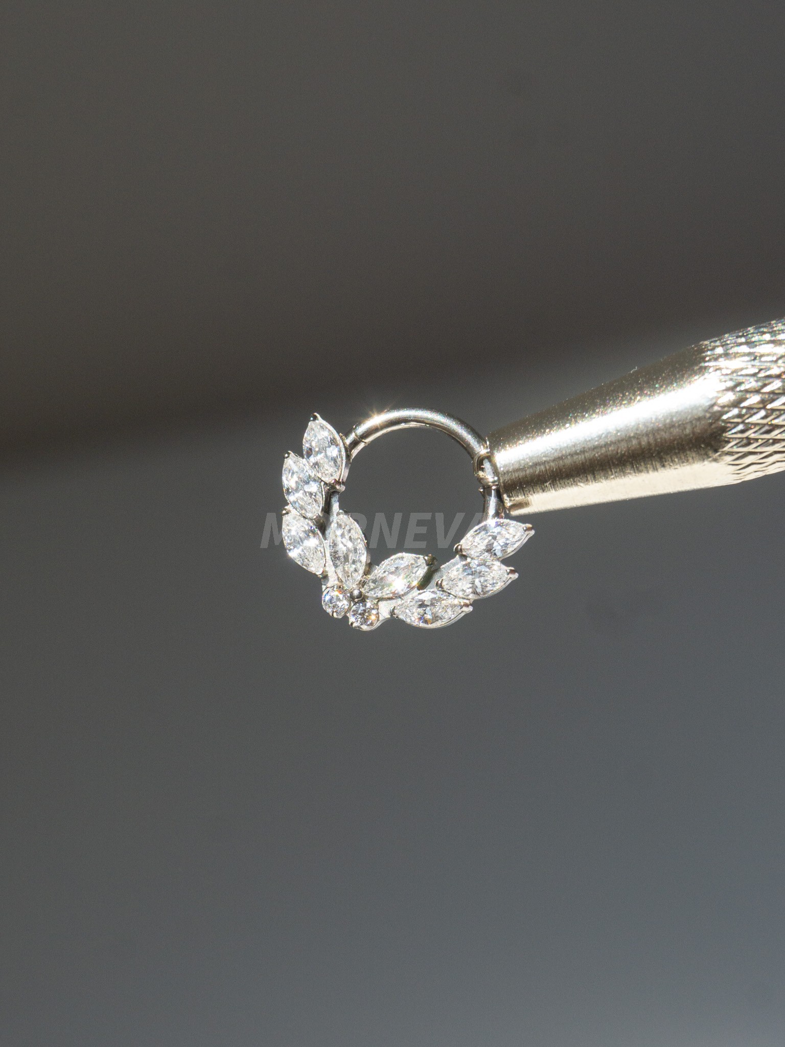 Titanyum Kelebek Kristaller Kilitli Halka Daith Septum Burun Piercingi