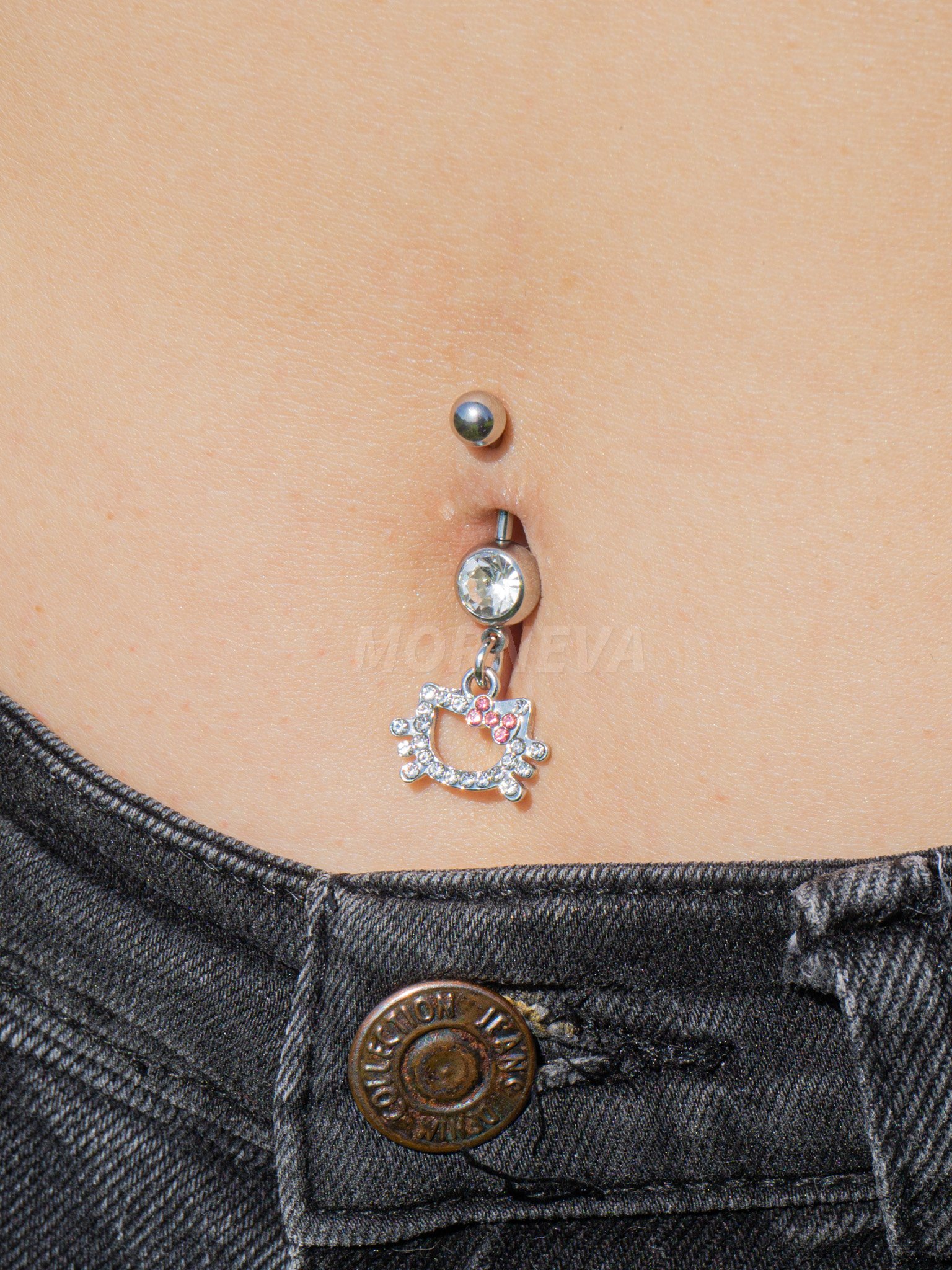 Hello Kitty Çelik Göbek Belly Piercingi