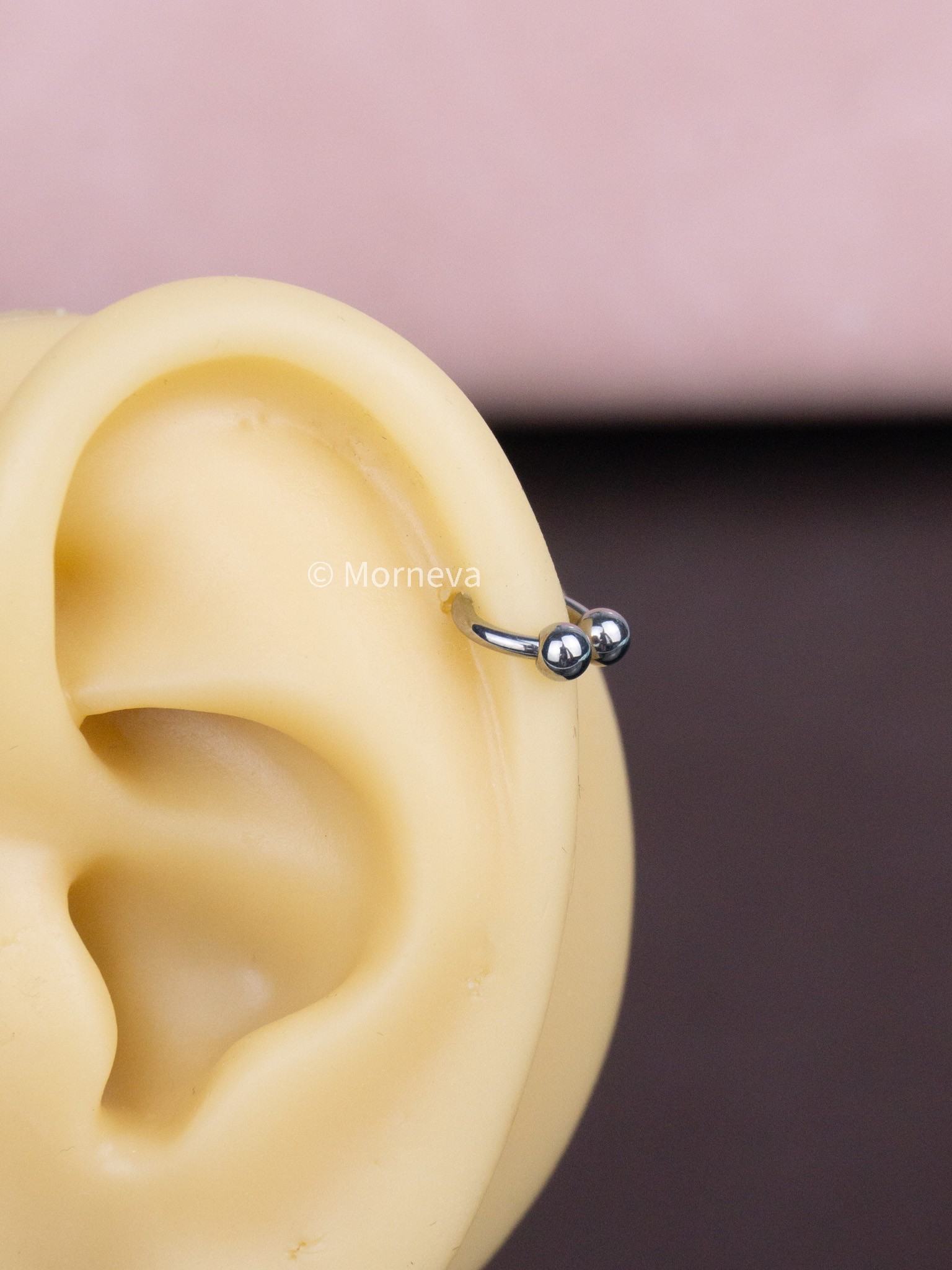 Titanyum 6mm Yarım Halka Toplu Helix Daith Tragus Piercingi ( 1 Adet )