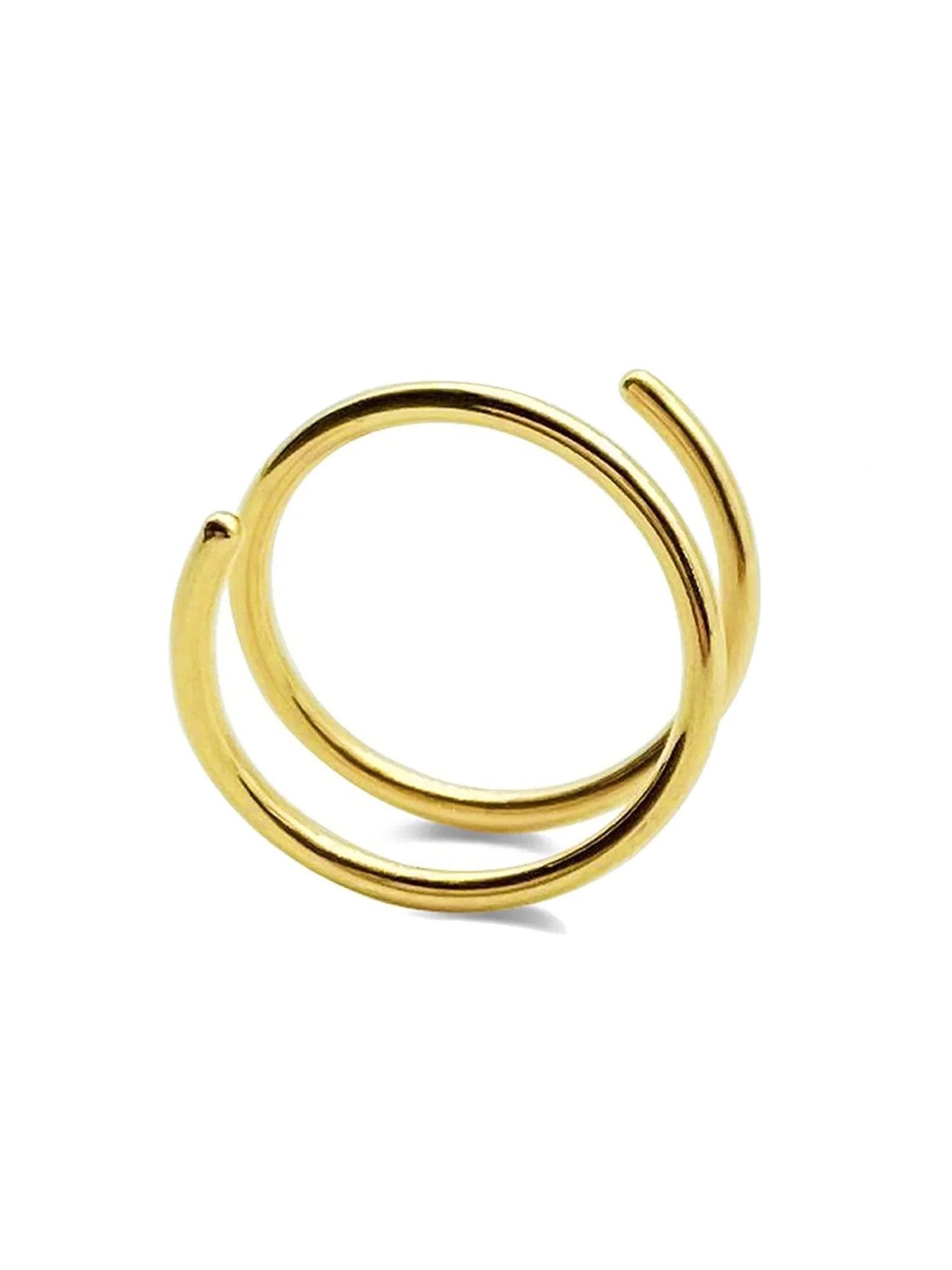 Cerrahi Çelik Tek Delikte Çoklu Çift Görünümlü Spiral Halka Hızma Piercingi (1 Adet)