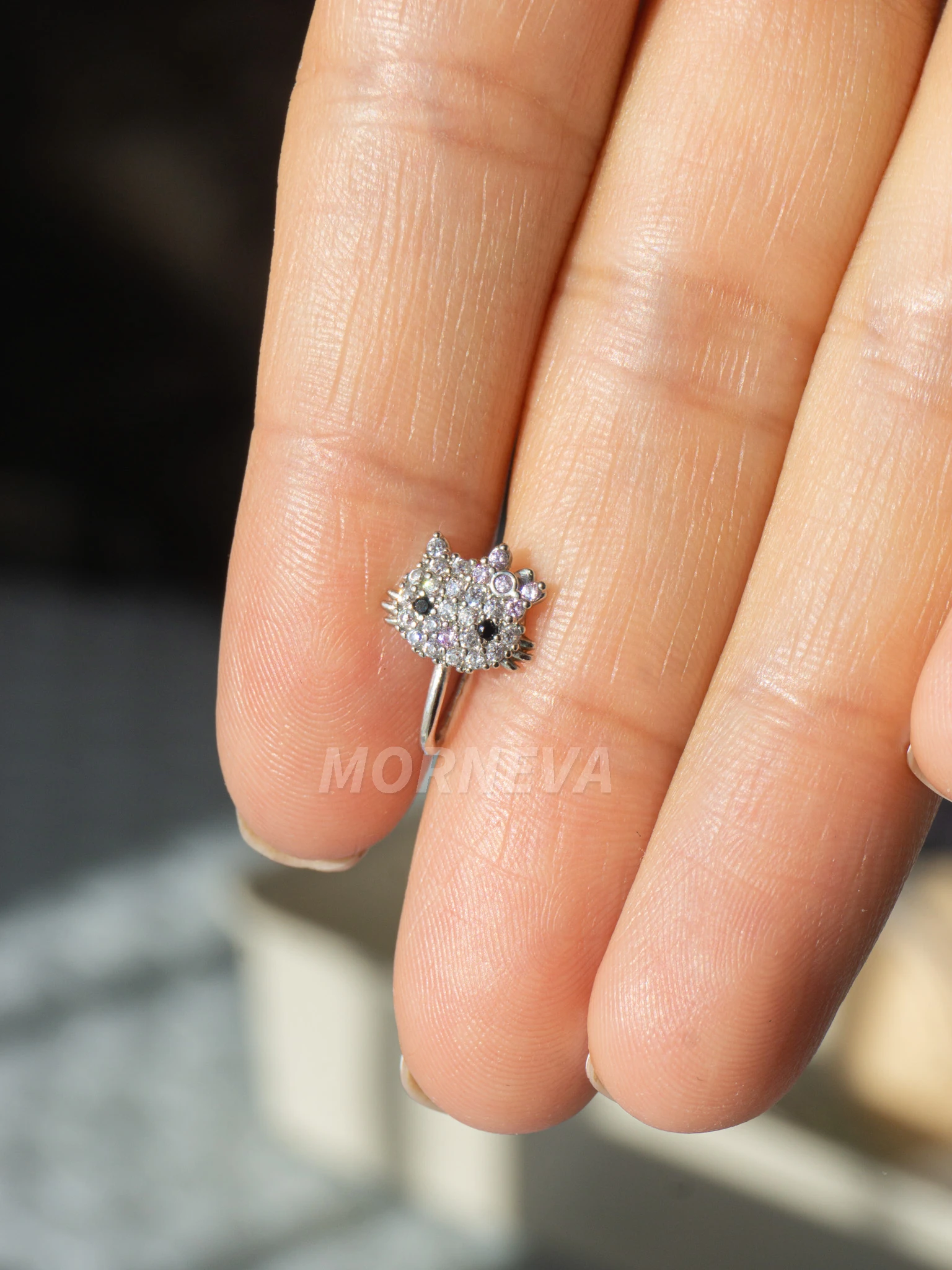 Deliksiz Hello Kitty Hızma Burun Piercingi (1 Adet)