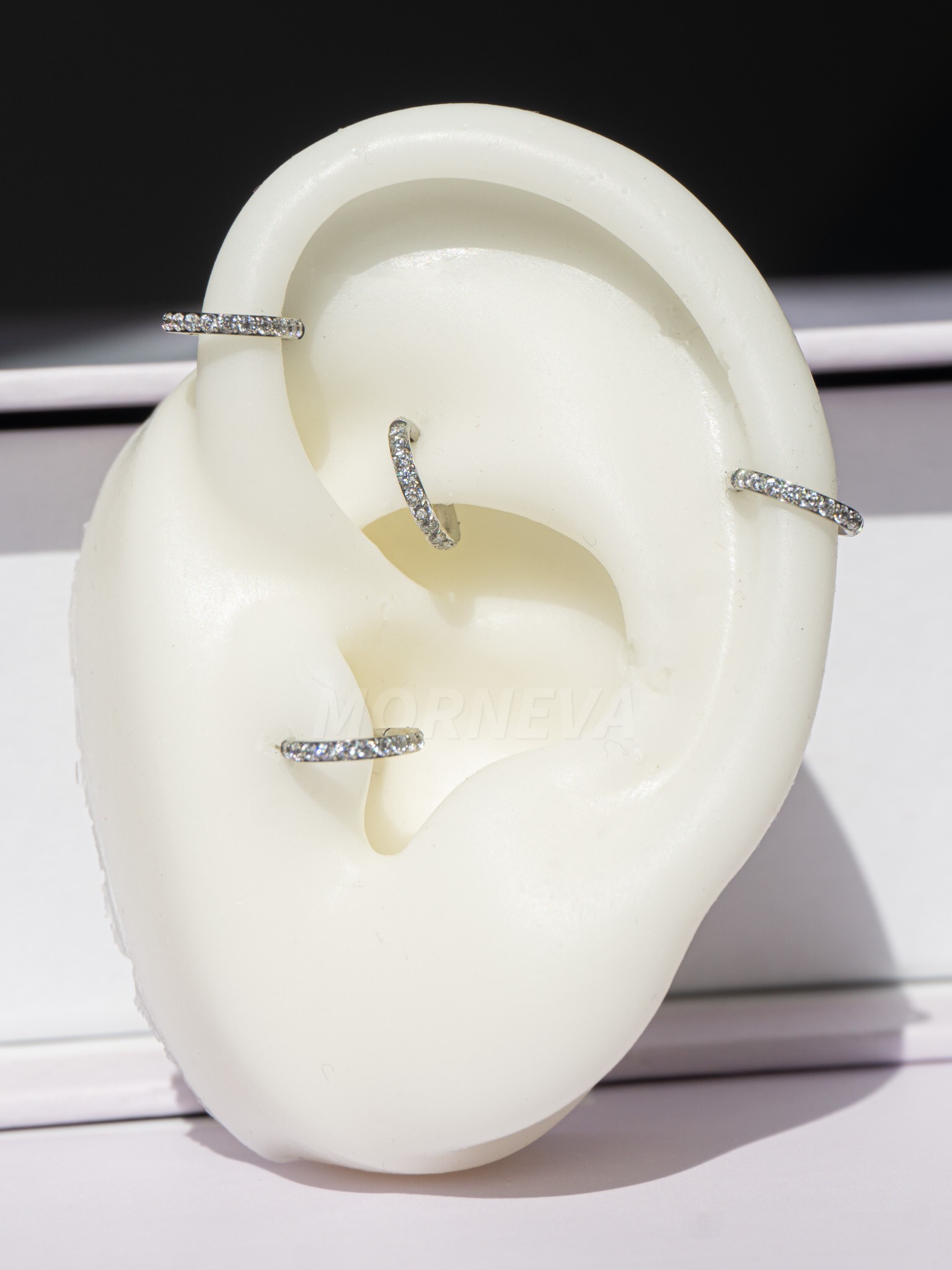 Cerrahi Çelik Tam Tur Taşlı Halka Forward Helix Rook Tragus Piercingi 6mm (1 Adet)