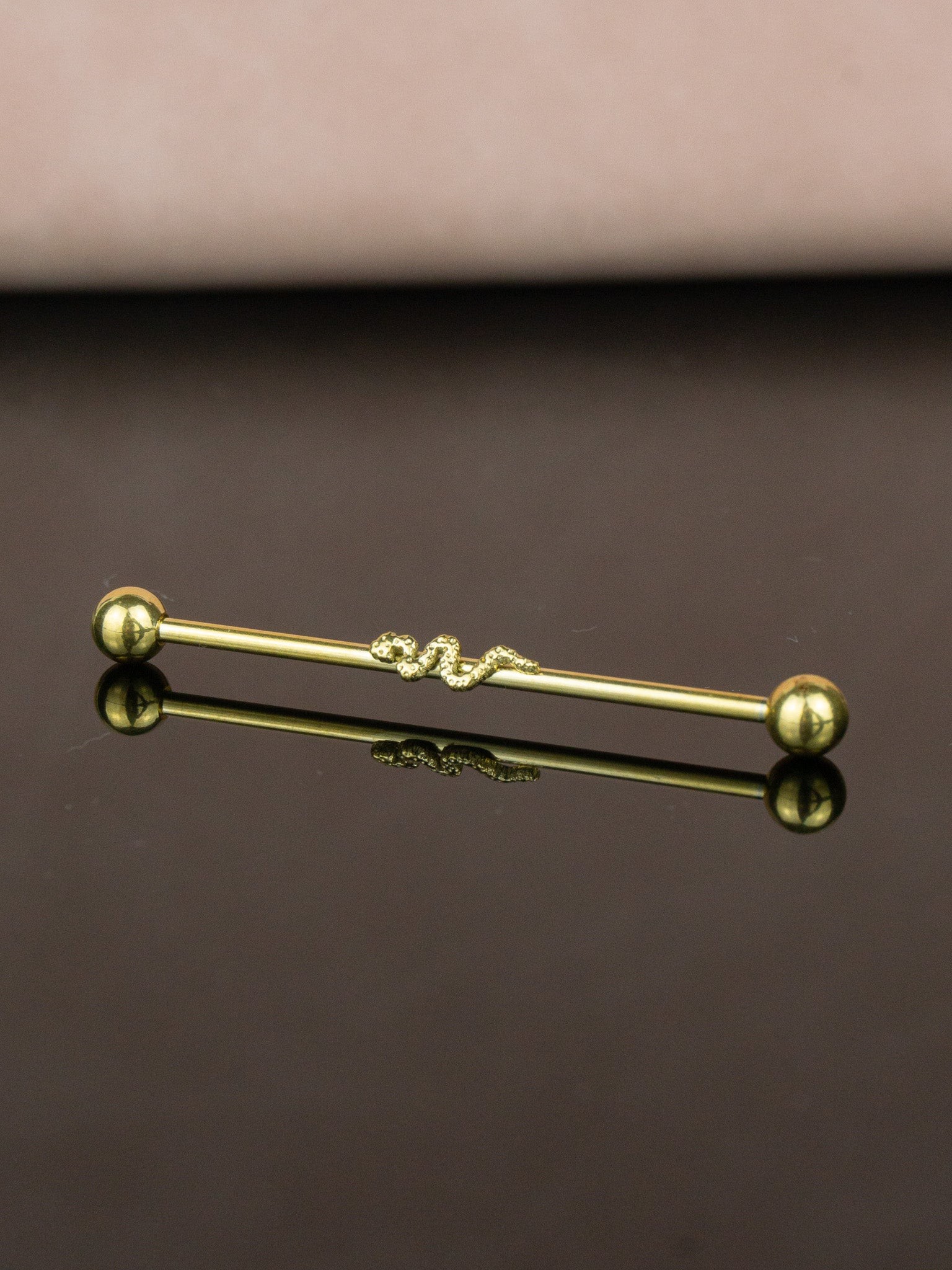 Minimal Yılan Çelik Köprü İndustrial Piercingi