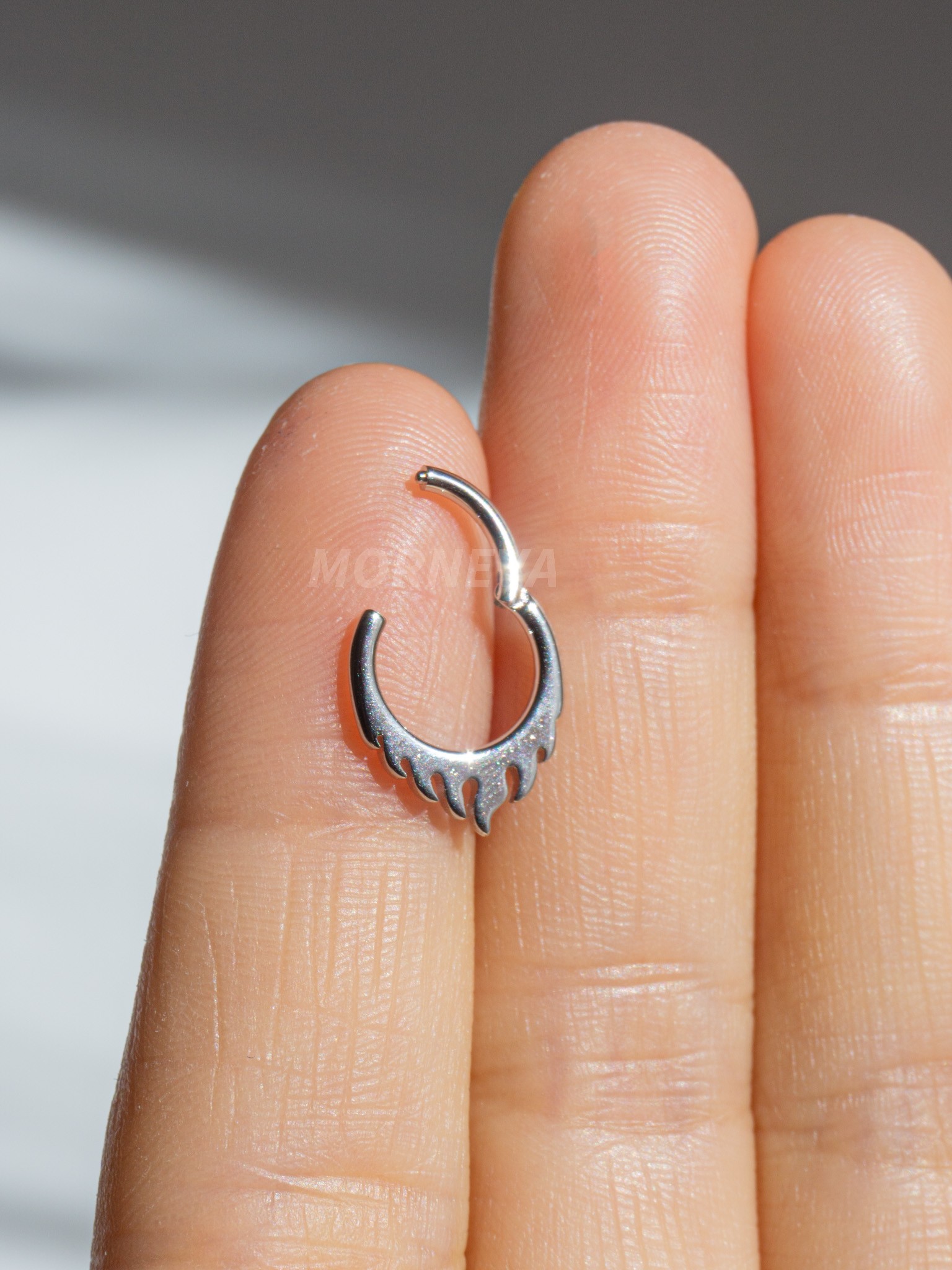 Cerrahi Çelik Ateş Sarkıtı Kilitli Halka Daith Septum Burun Piercingi