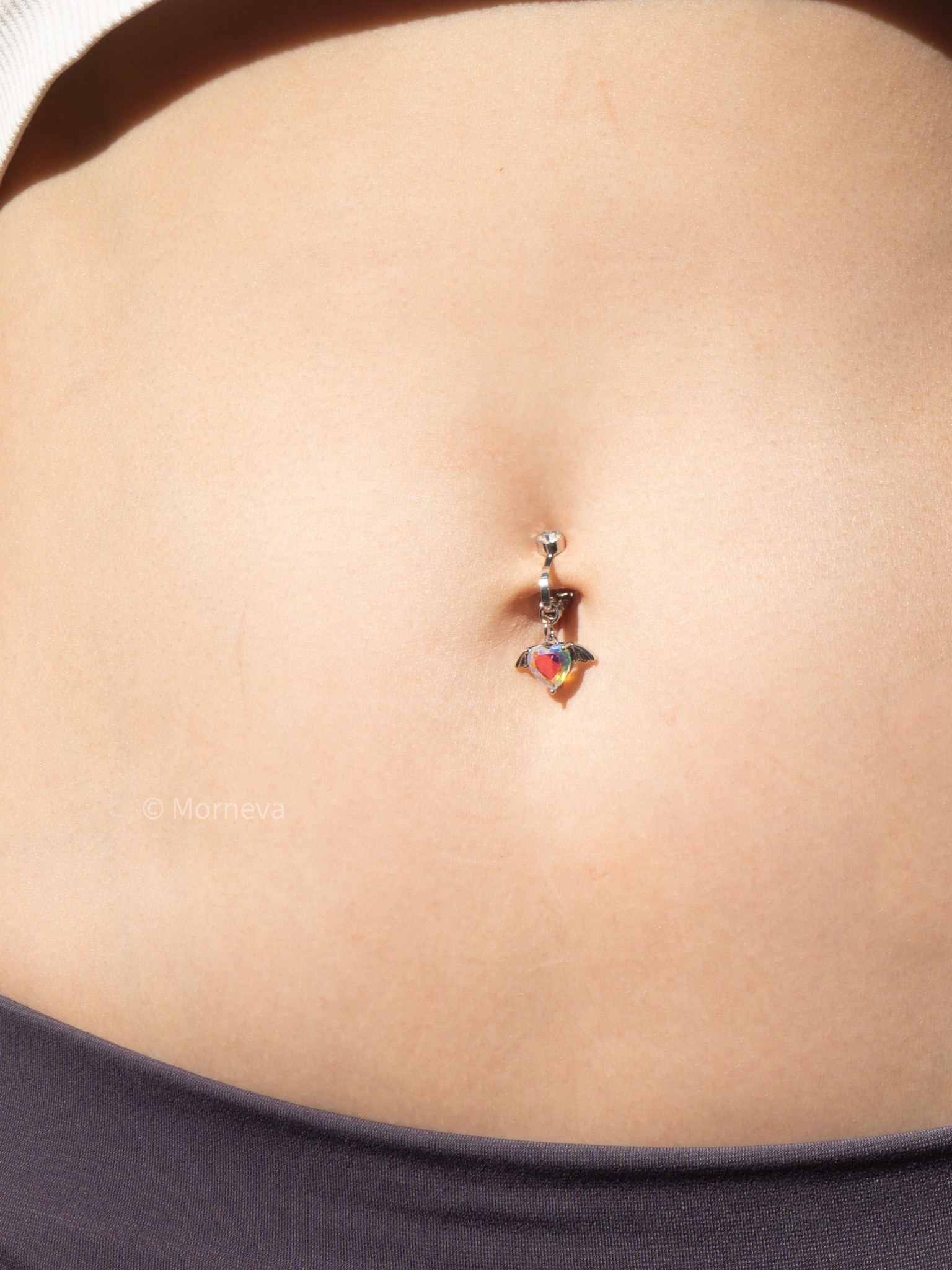 Deliksiz Melek Kanat Sıkıştırma Sahte Göbek Fake Belly Piercing