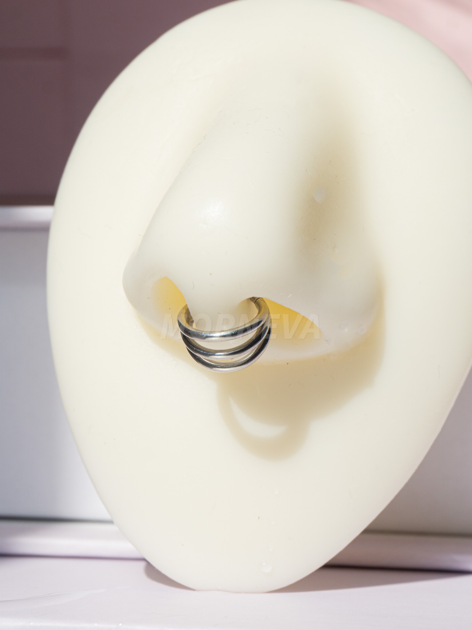 Cerrahi Çelik Tek Delikte Üçlü Görünüm Halka Helix Daith Septum Piercingi (1 Adet)