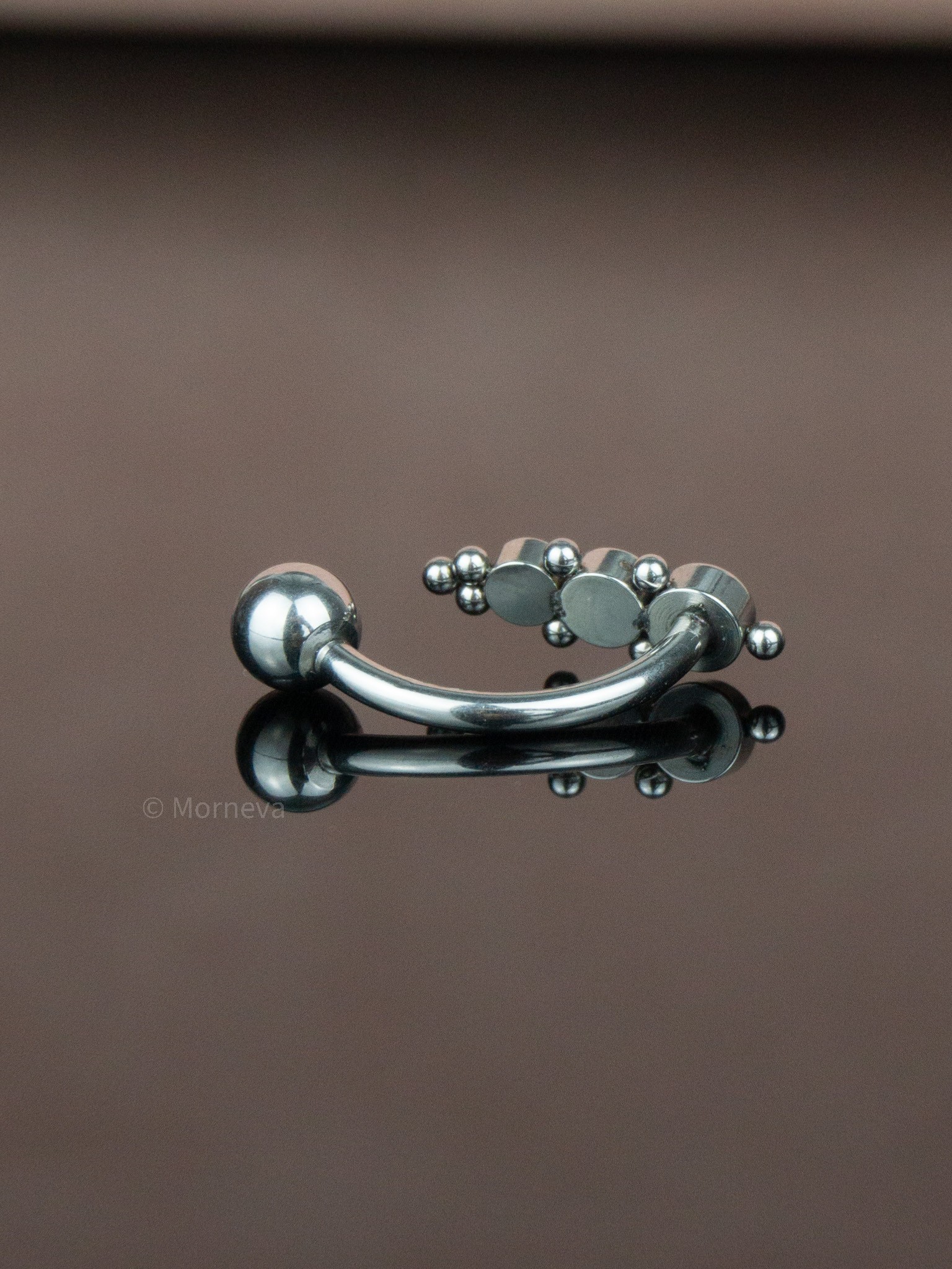 Ters Üstten Sıra 3 Taşlı Çelik Göbek Piercing