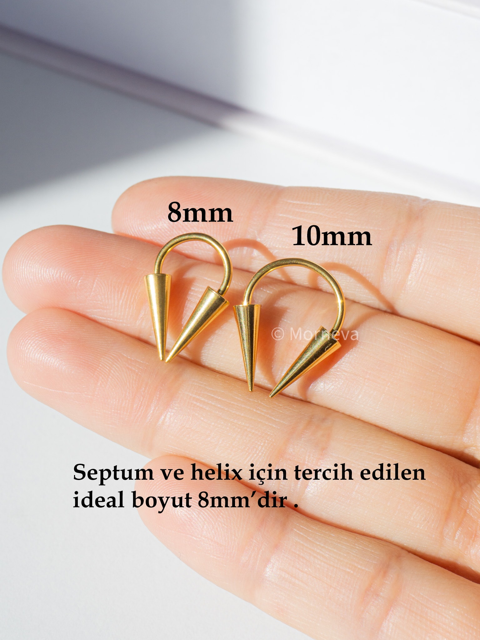 Cerrahi Çelik | Uzun Sivri Uçlu Yarım Halka Helix Septum Piercingi (1 Adet)